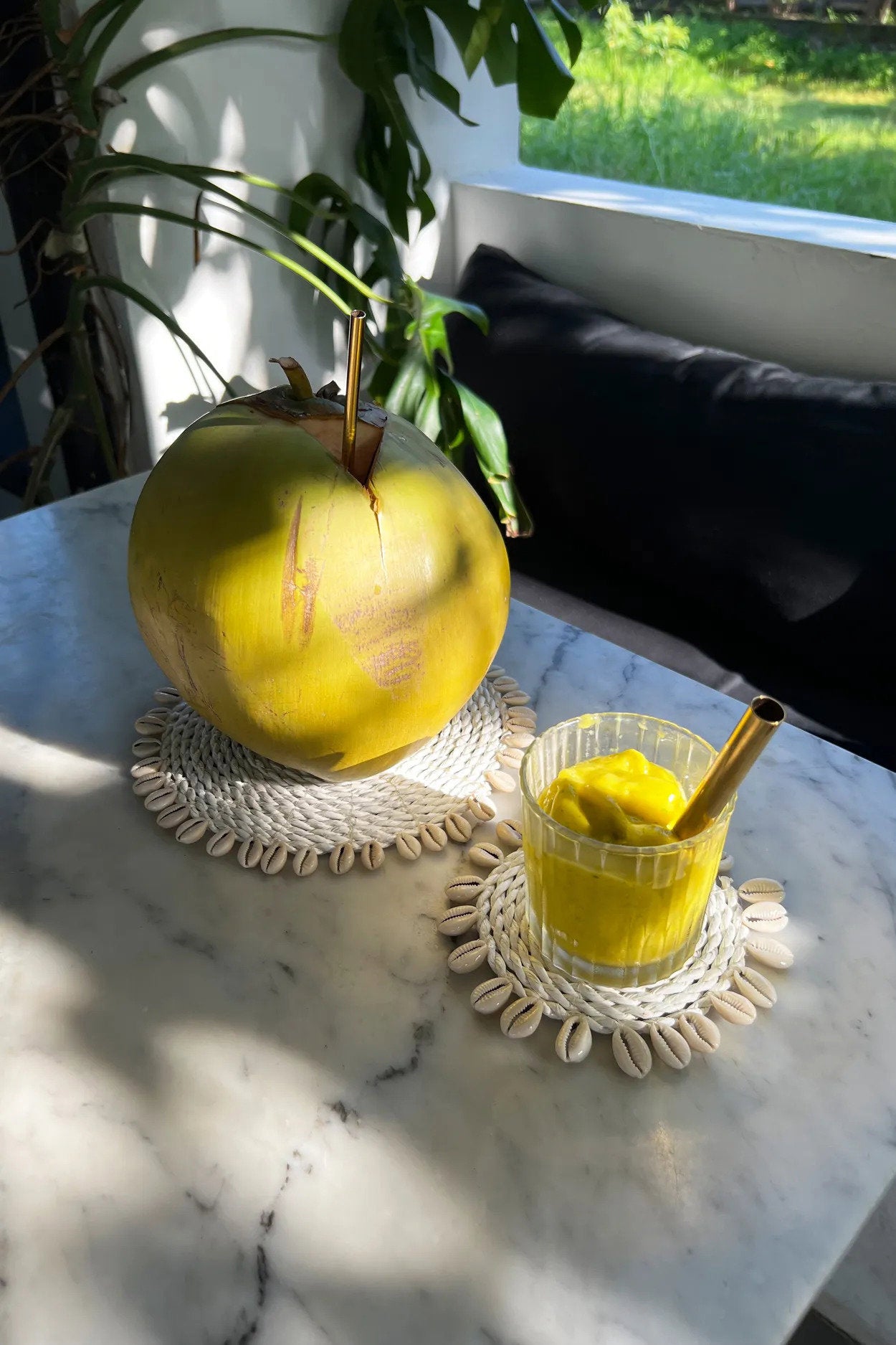 Durable handmade white coaster, perfect for everyday use with hot or cold beverages on dining or coffee tables.