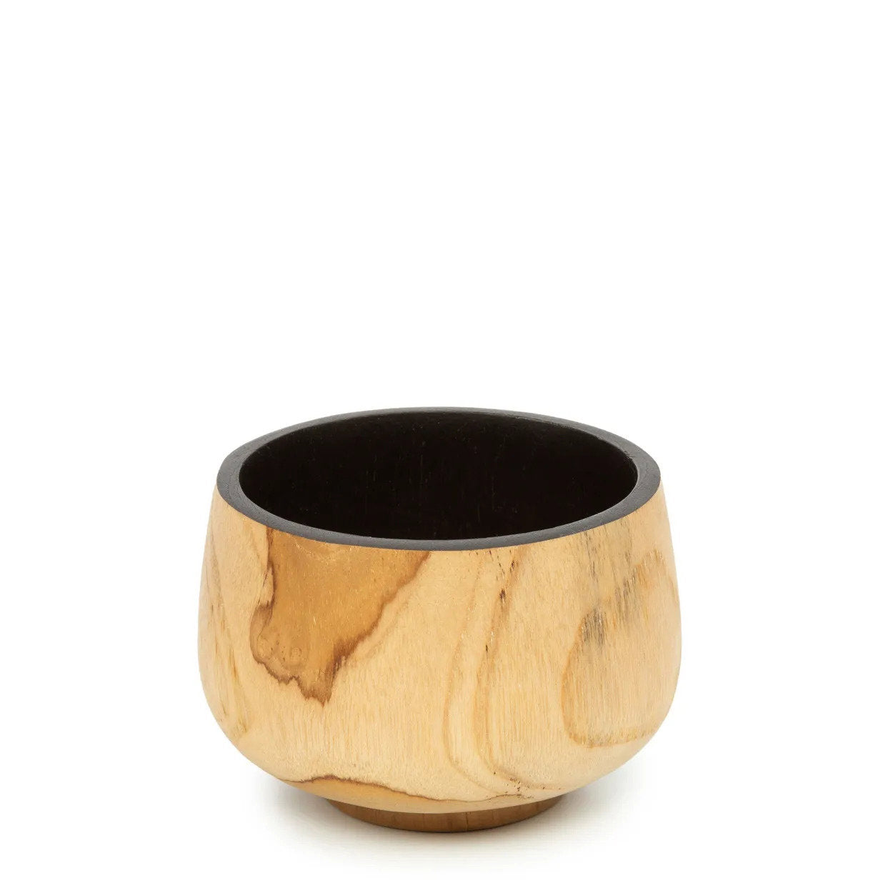 Solid teak serving bowl with a sleek finish, suitable for casual snacks or formal dining presentations.