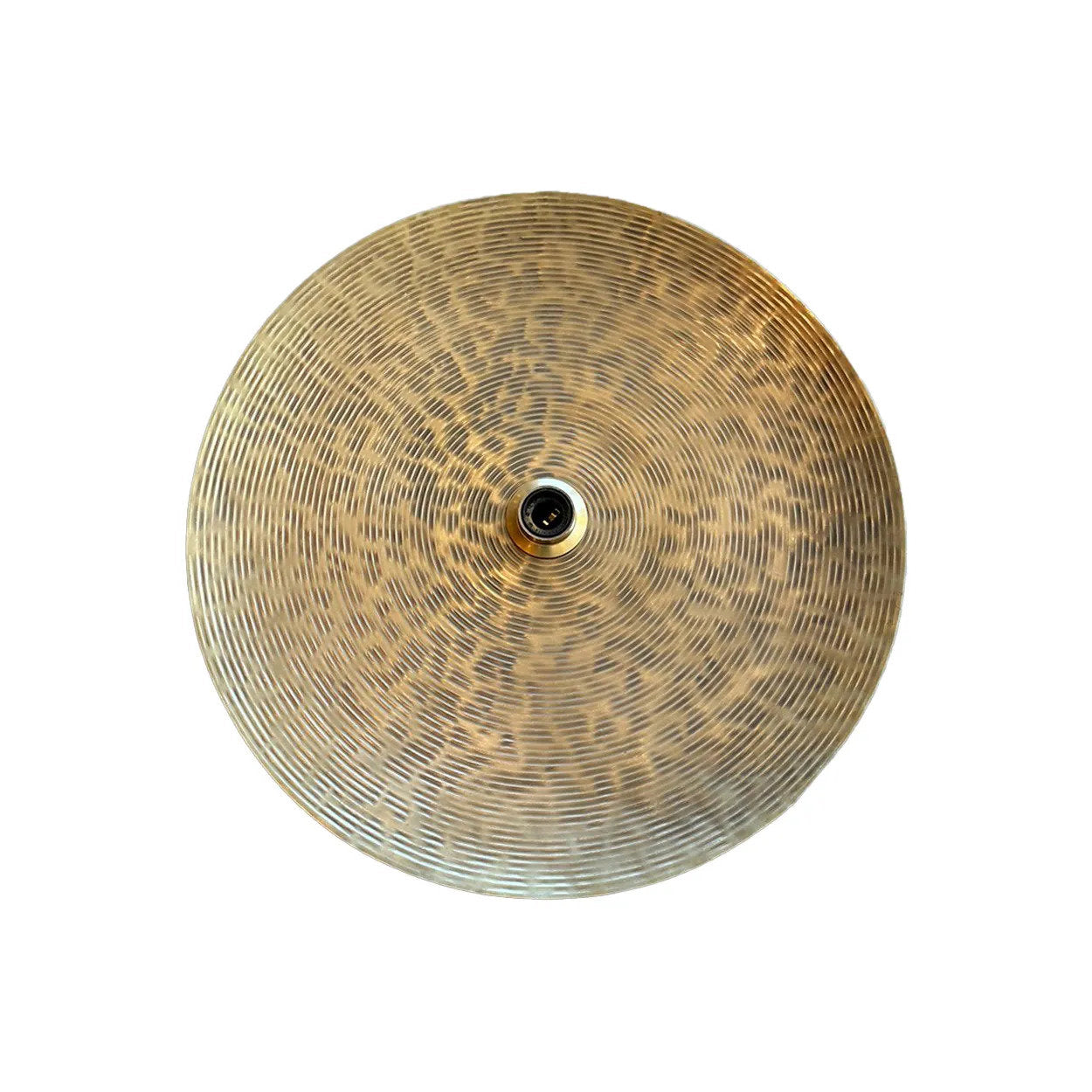 Round brass wall sconce with a handcrafted design featuring black speckled patterns, perfect for adding bold elegance to modern and boho interiors.