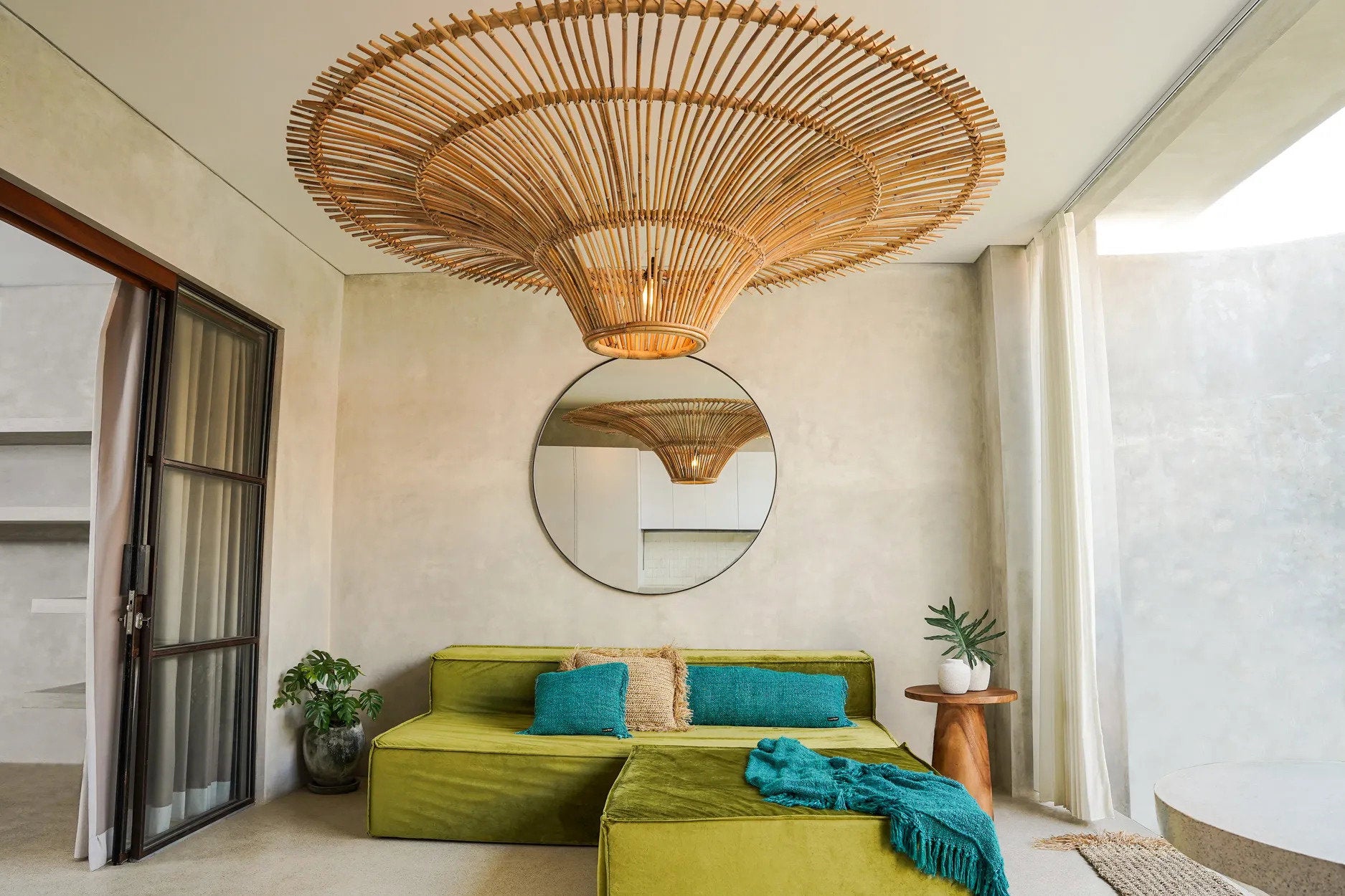 Handmade aqua cushion cover 35x100 for your sofa or bed