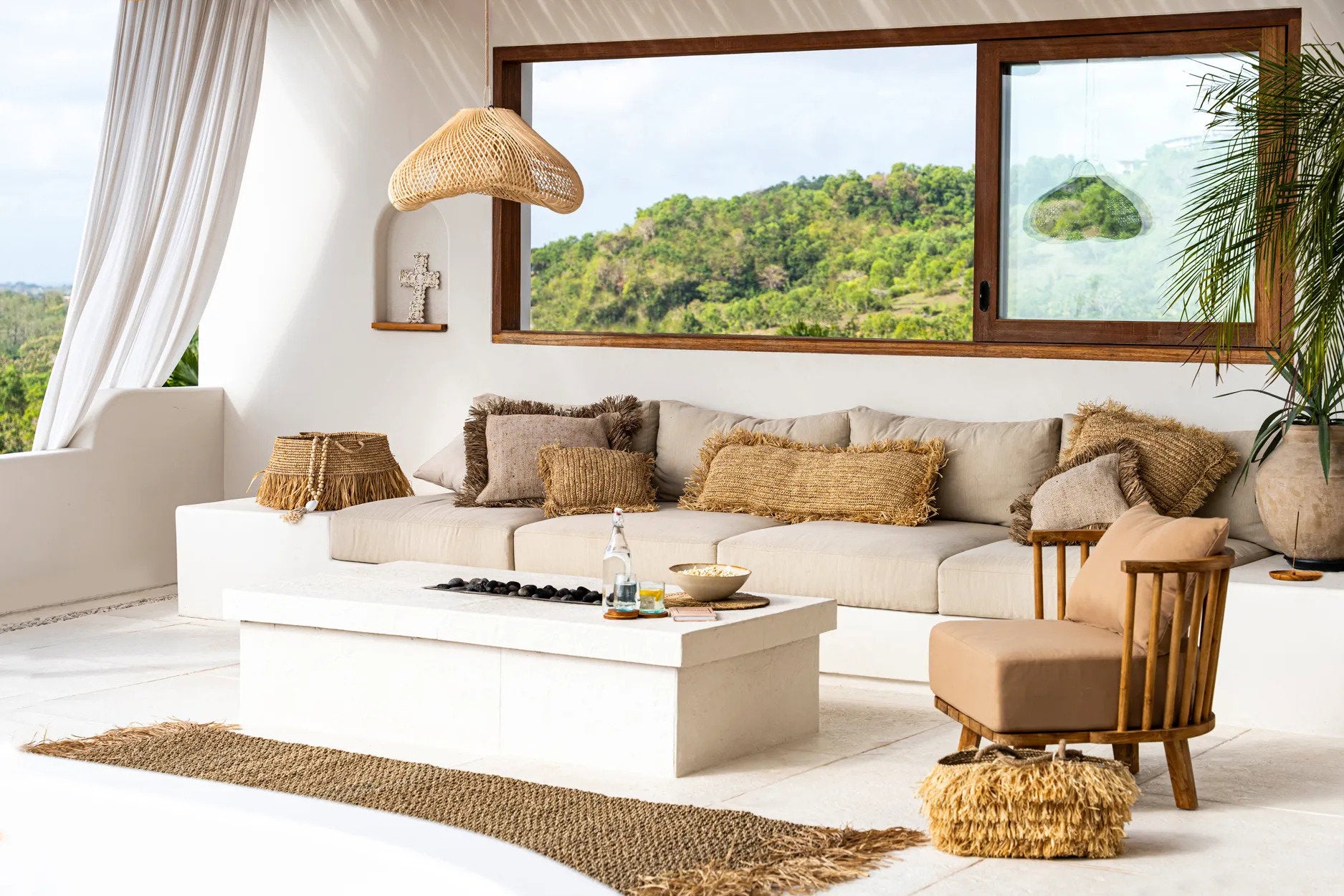 Eco-friendly rectangular boho cushion cover 35x100 for modern interiors.