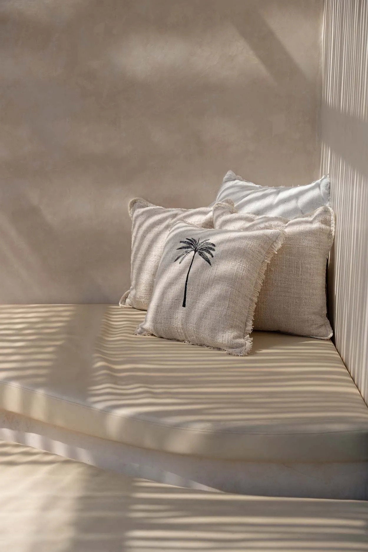 Palm leaf boho cushion cover for a cozy and stylish home decor