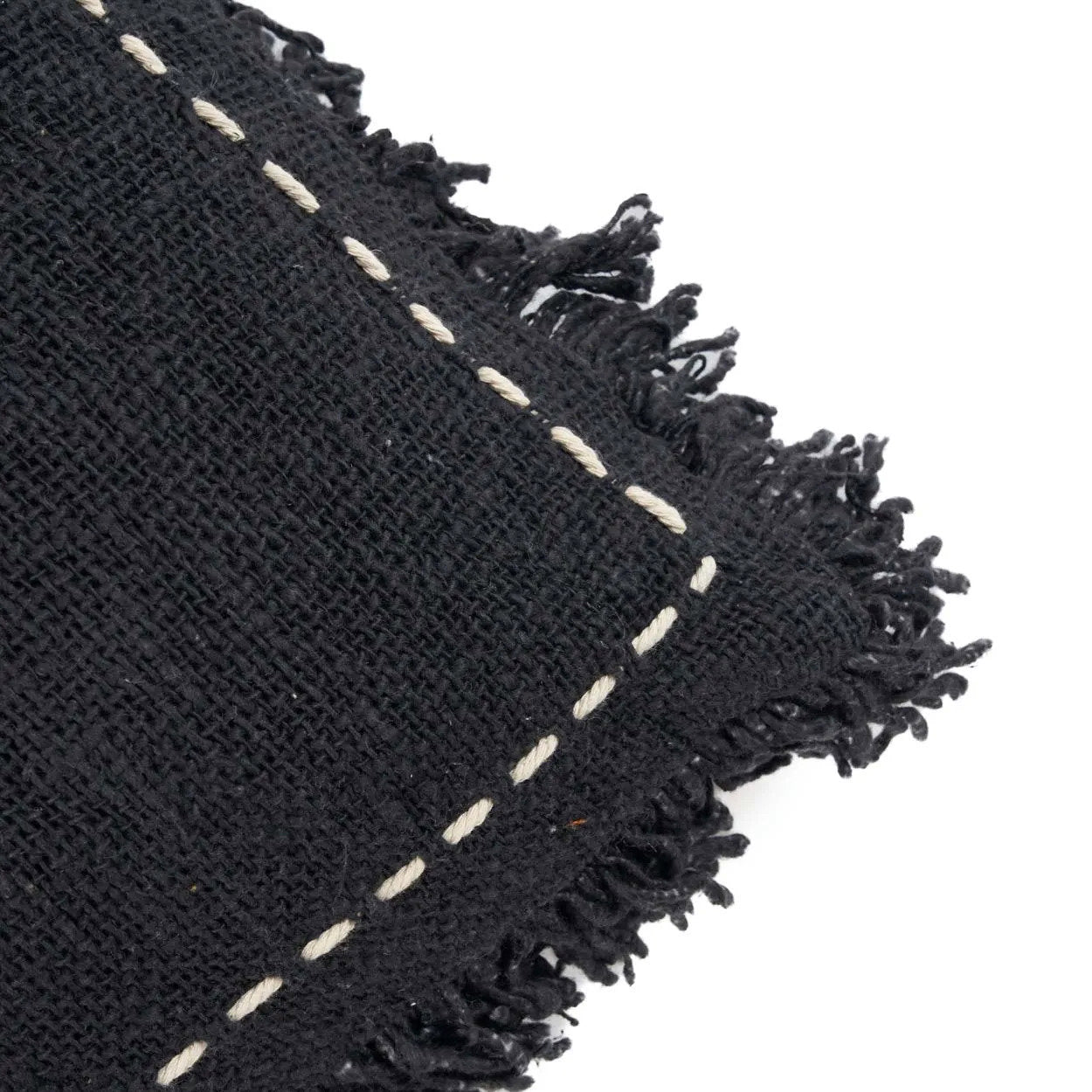 Black cushion cover boho, ideal for creating a relaxed bohemian vibe