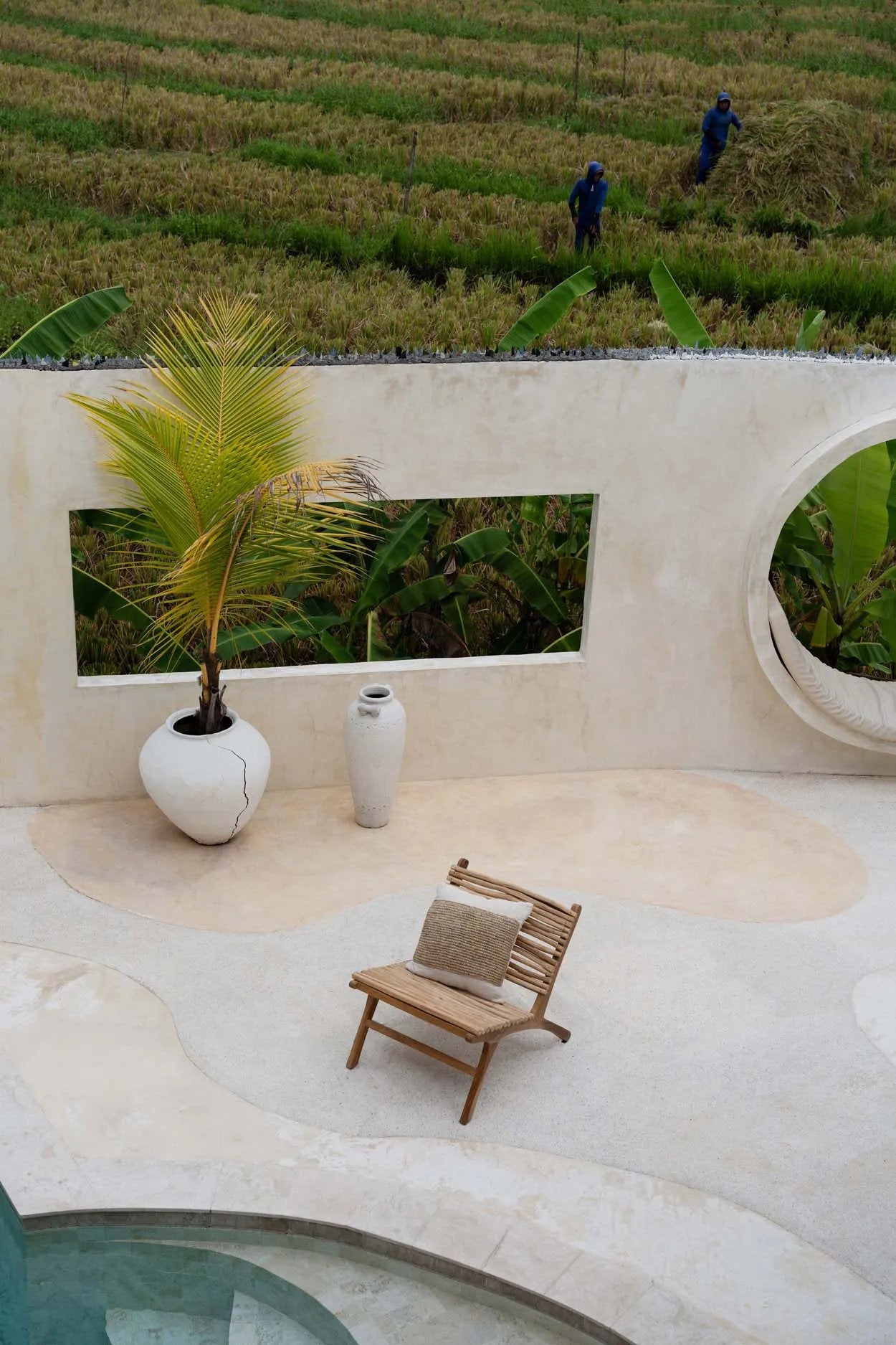 Handwoven raffia and cotton cushion cover for stylish home accents