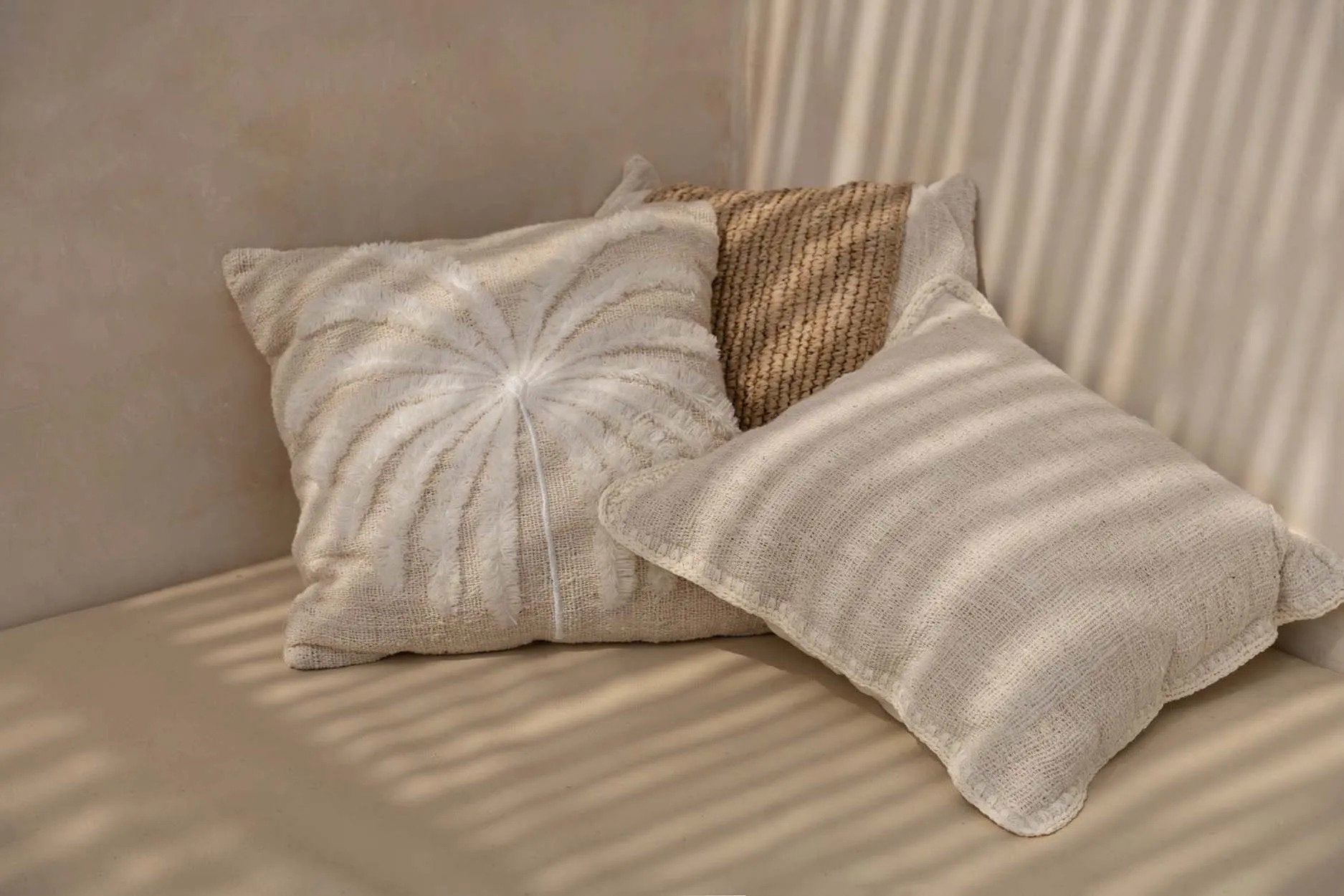 Coastal cotton pillow cover, designed to bring a tropical touch