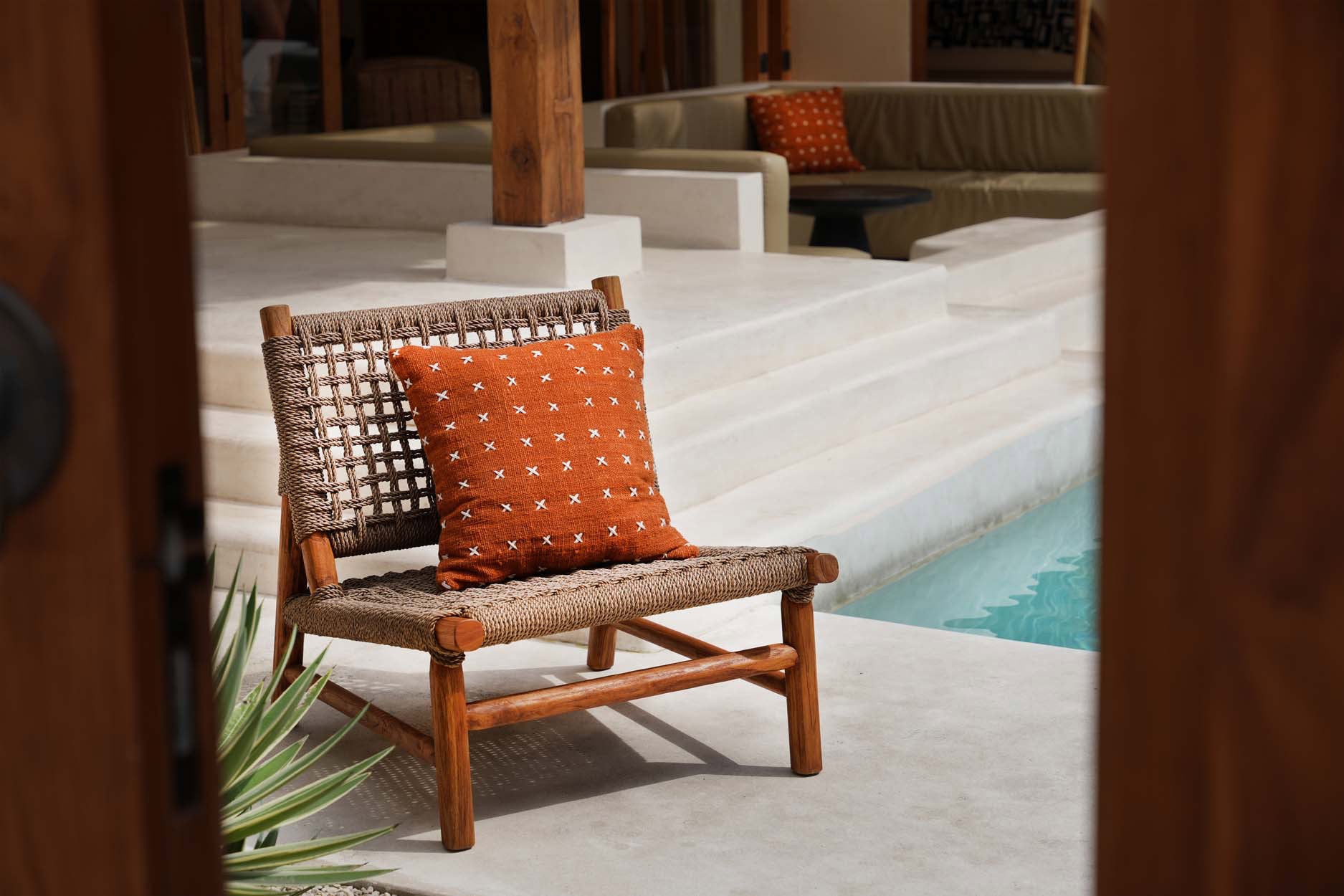 Soft cotton terracotta cushion cover, perfect for your living room