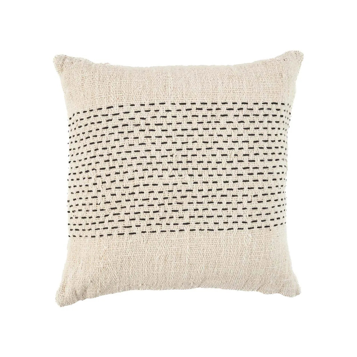 Handwoven black cotton cushion cover for boho style home decor