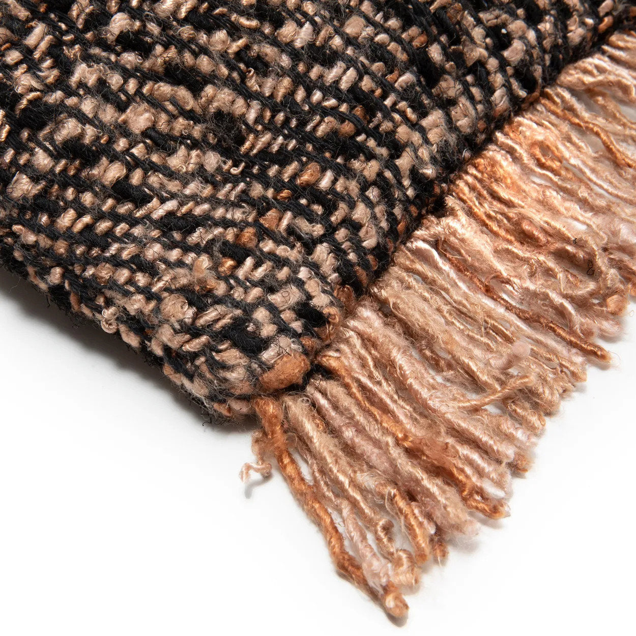 Hand-dyed black copper boho cushion cover 30x50 for cozy interiors