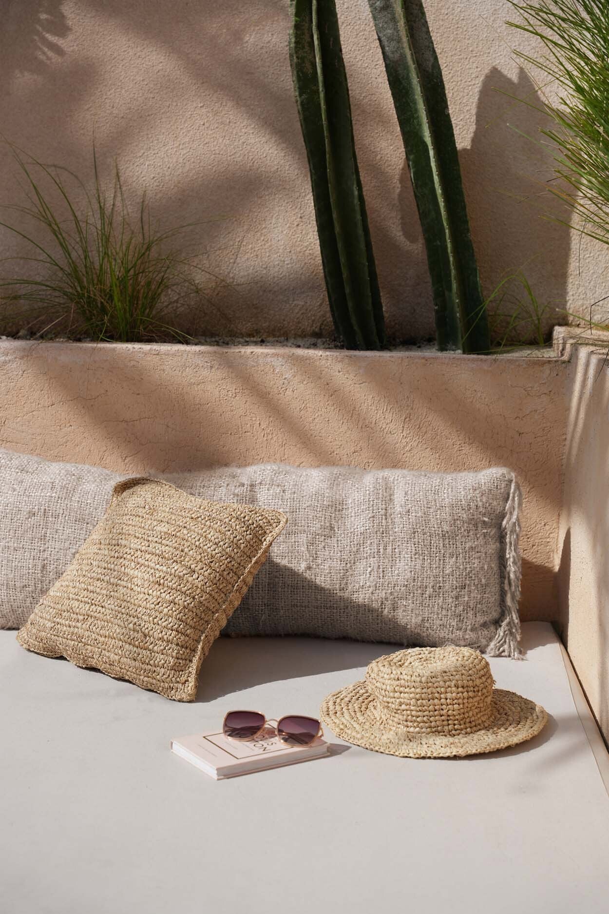 Long beige pillow case made from soft cotton