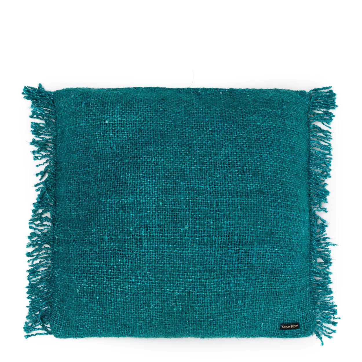 60x60 hand-dyed cotton cushion cover with fringes, ideal for your sofa