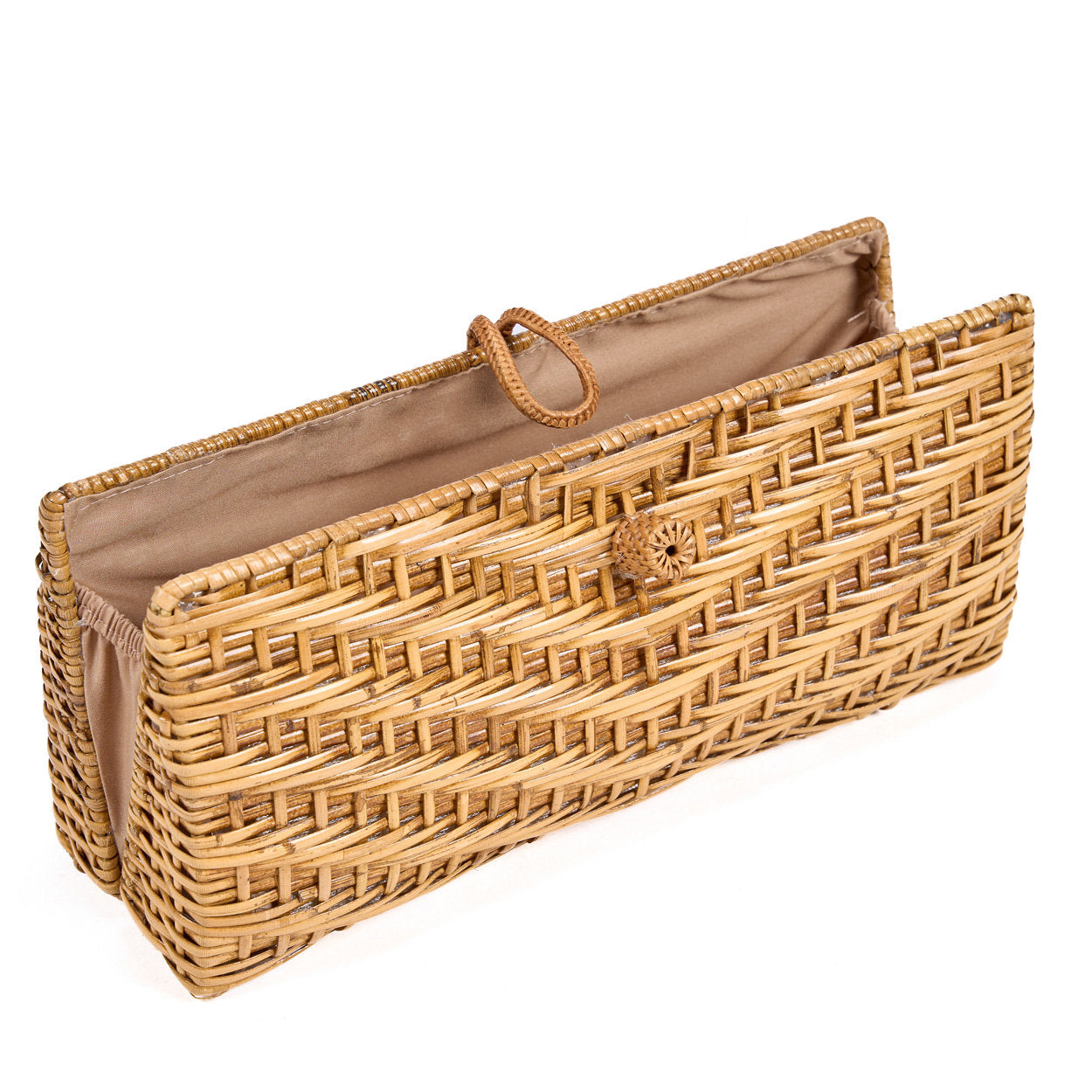 The Clutch-a-lot – Natural, a neutral handmade bag that complements colorful prints or muted outfits.
