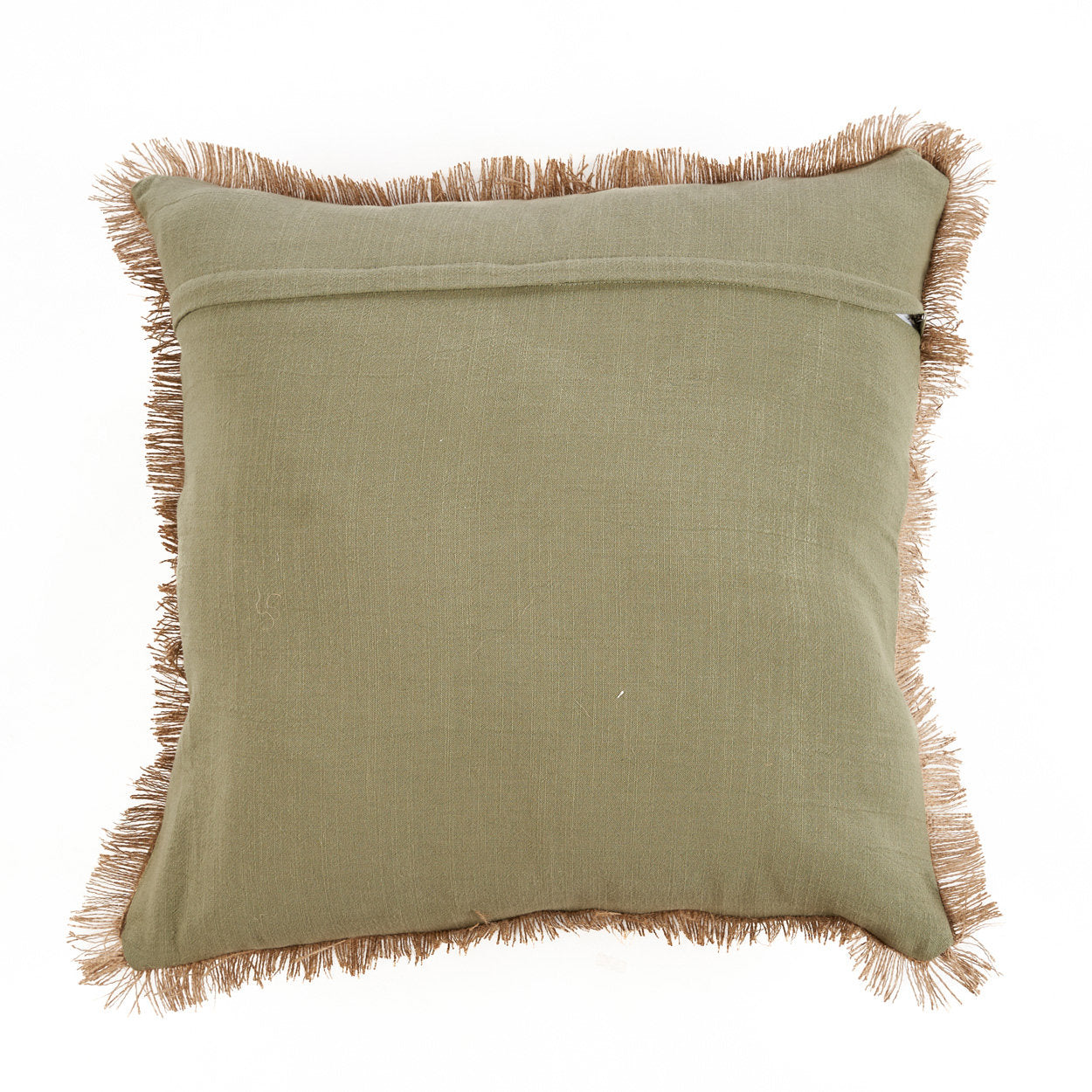 Boho-style green cushion cover, perfect for living room or bedroom décor