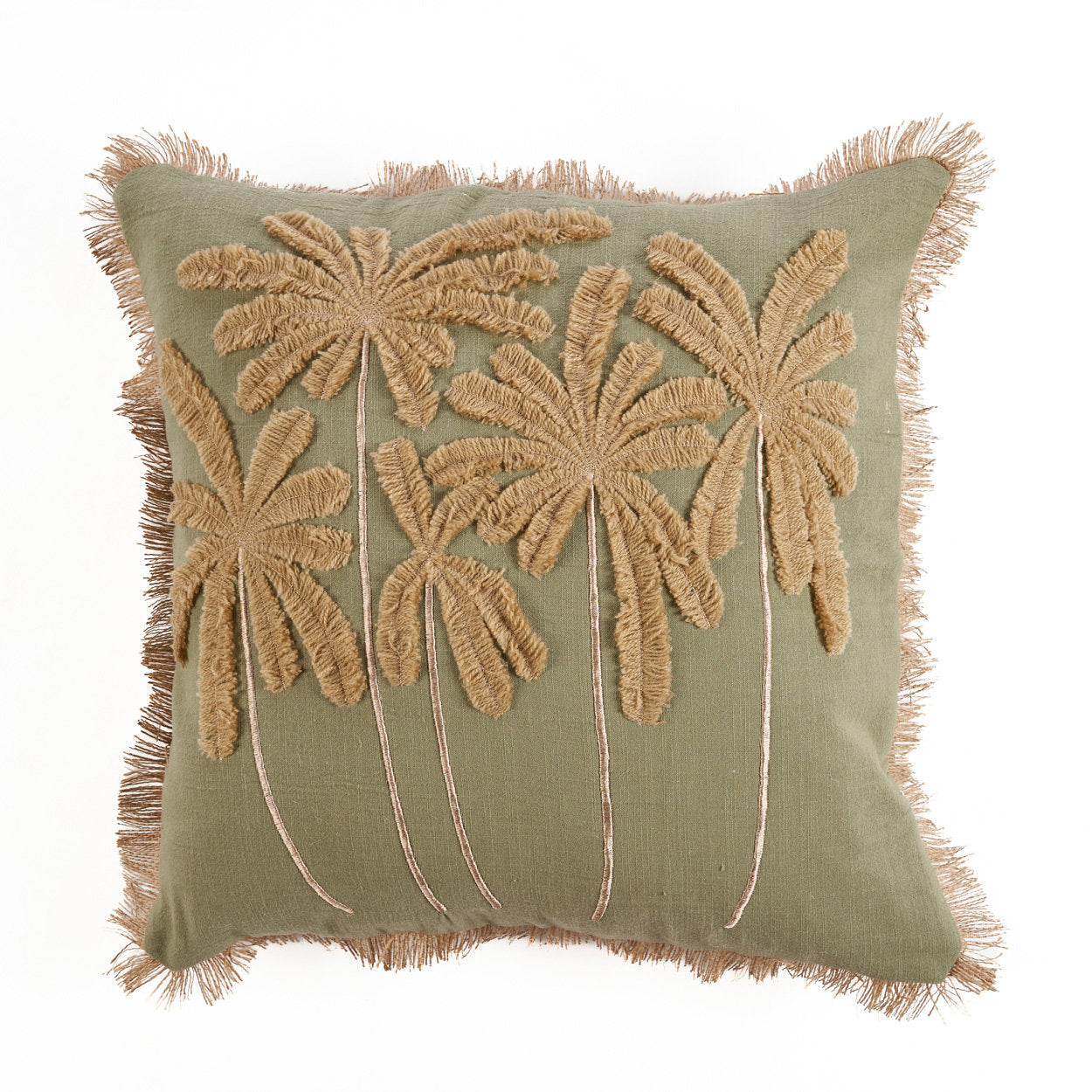 Green cushion cover 50x50 with Tropical Breeze design