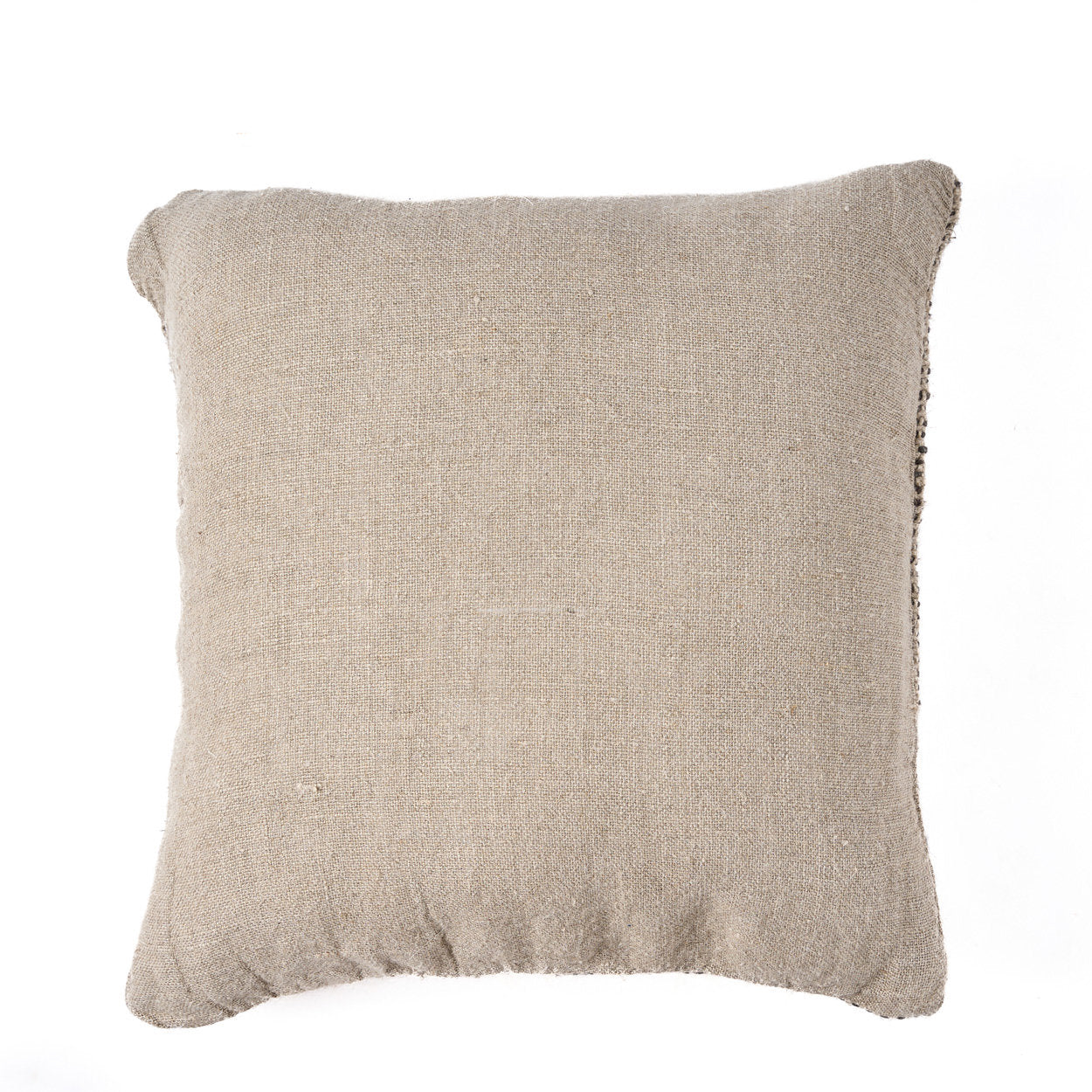 Natural black linen cushion cover 50x50 cm, eco-conscious design perfect for modern and rustic interiors.