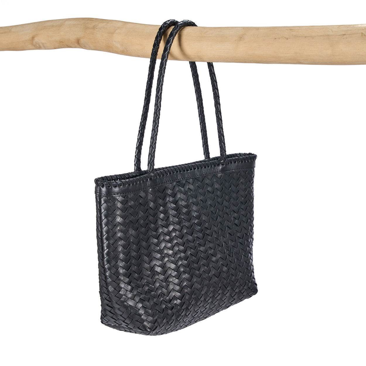 Premium leather shopper bag with artisan details