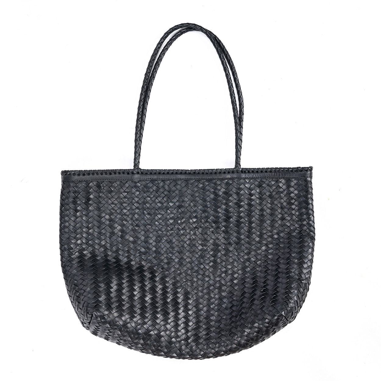 Durable shopper bag crafted from genuine leather
