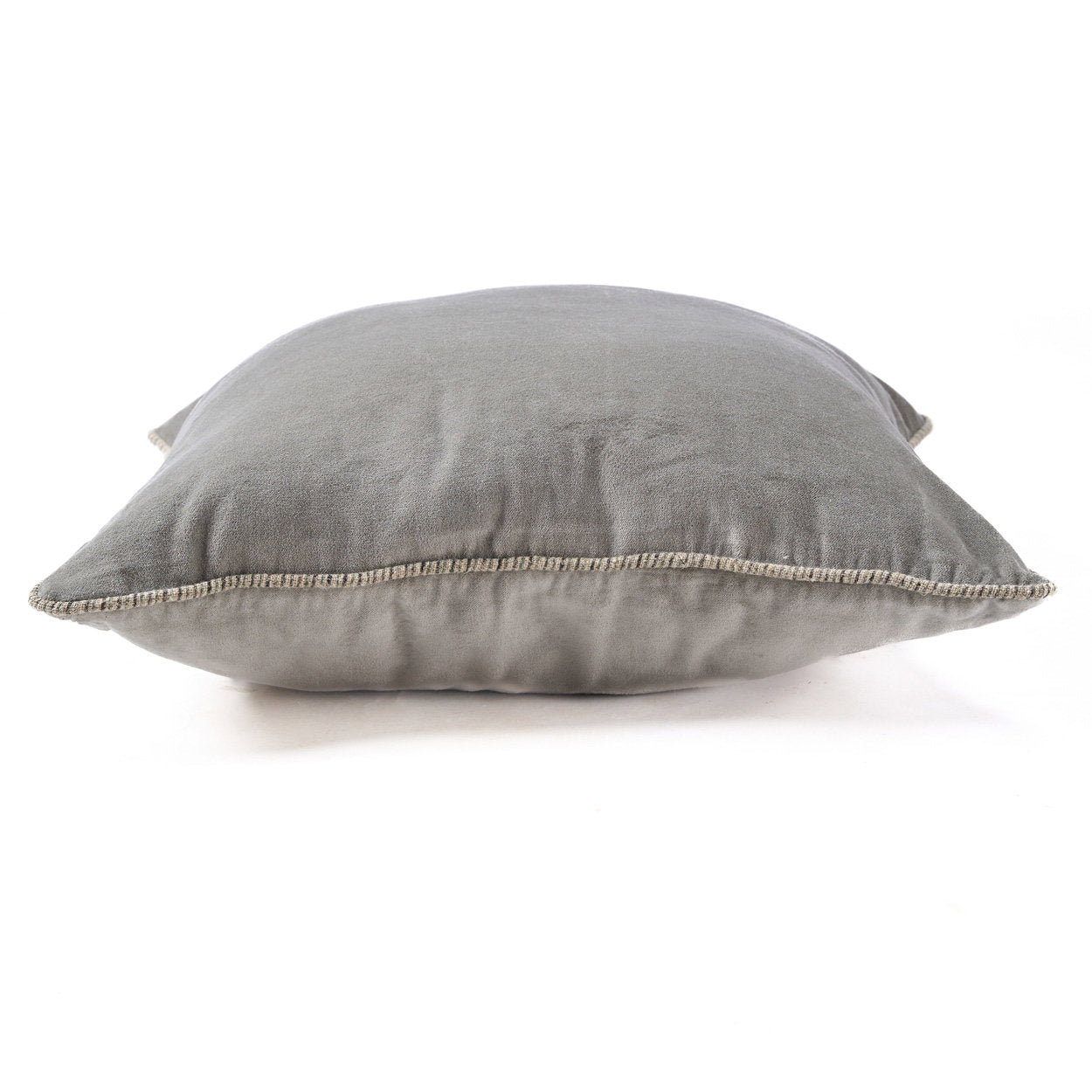 Elegant grey velvet square cushion cover for minimalist and modern interiors