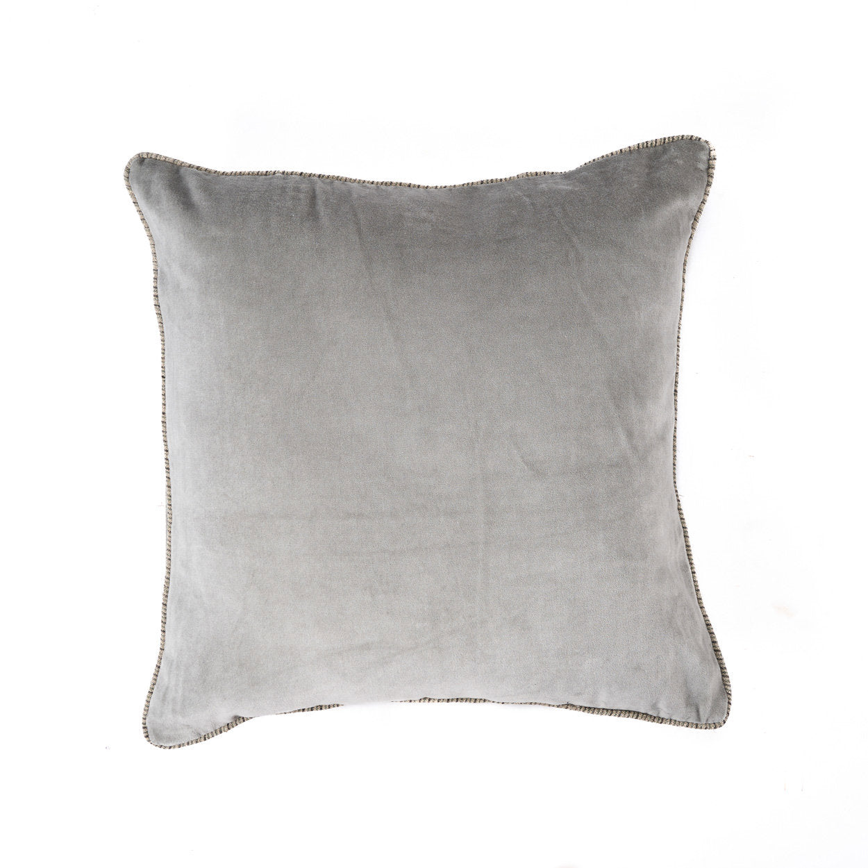 Handmade grey velvet cushion cover, soft and luxurious for sofas, chairs, or beds