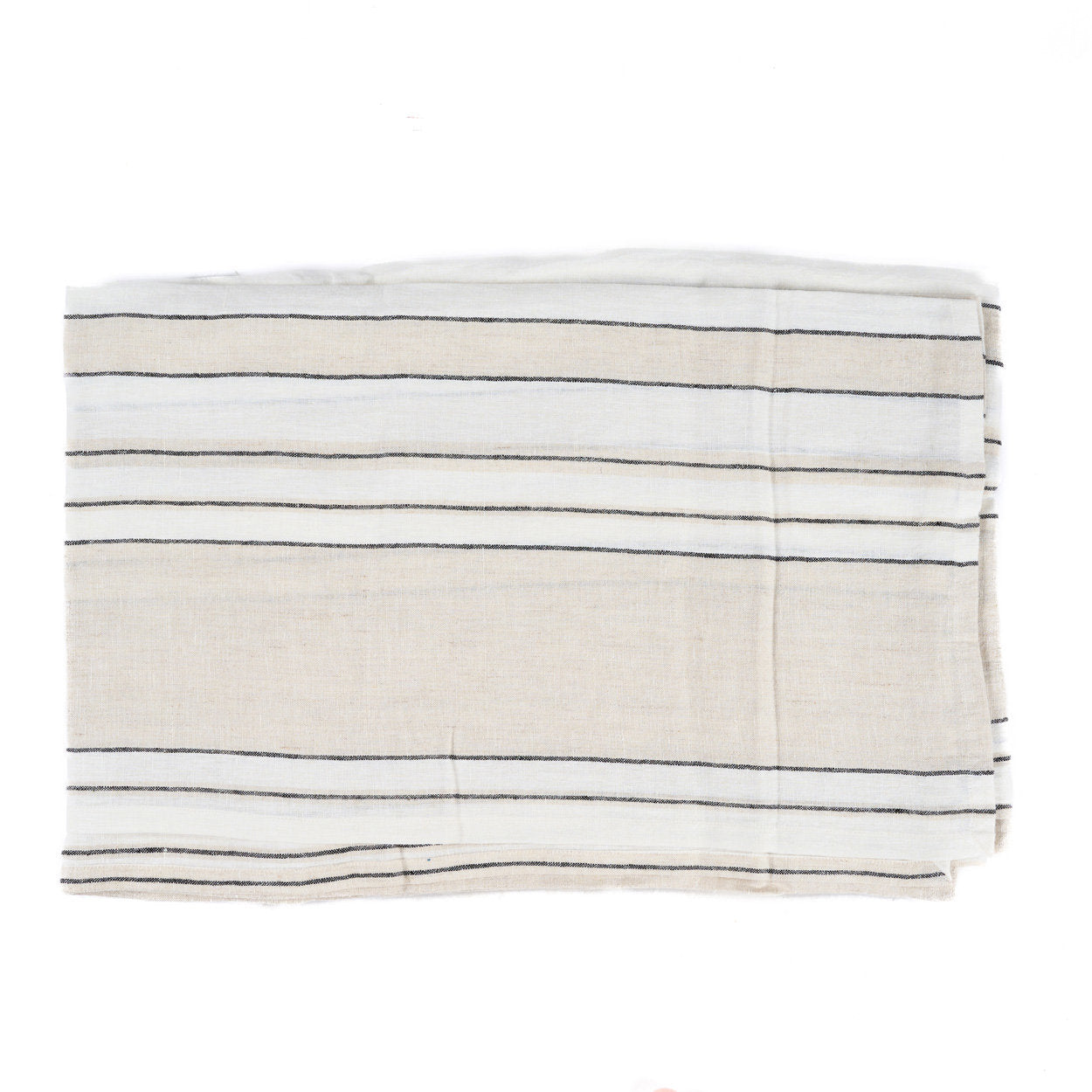 150x250 cm tablecloth draped across a dining table, made from soft, durable linen with two-tone design.