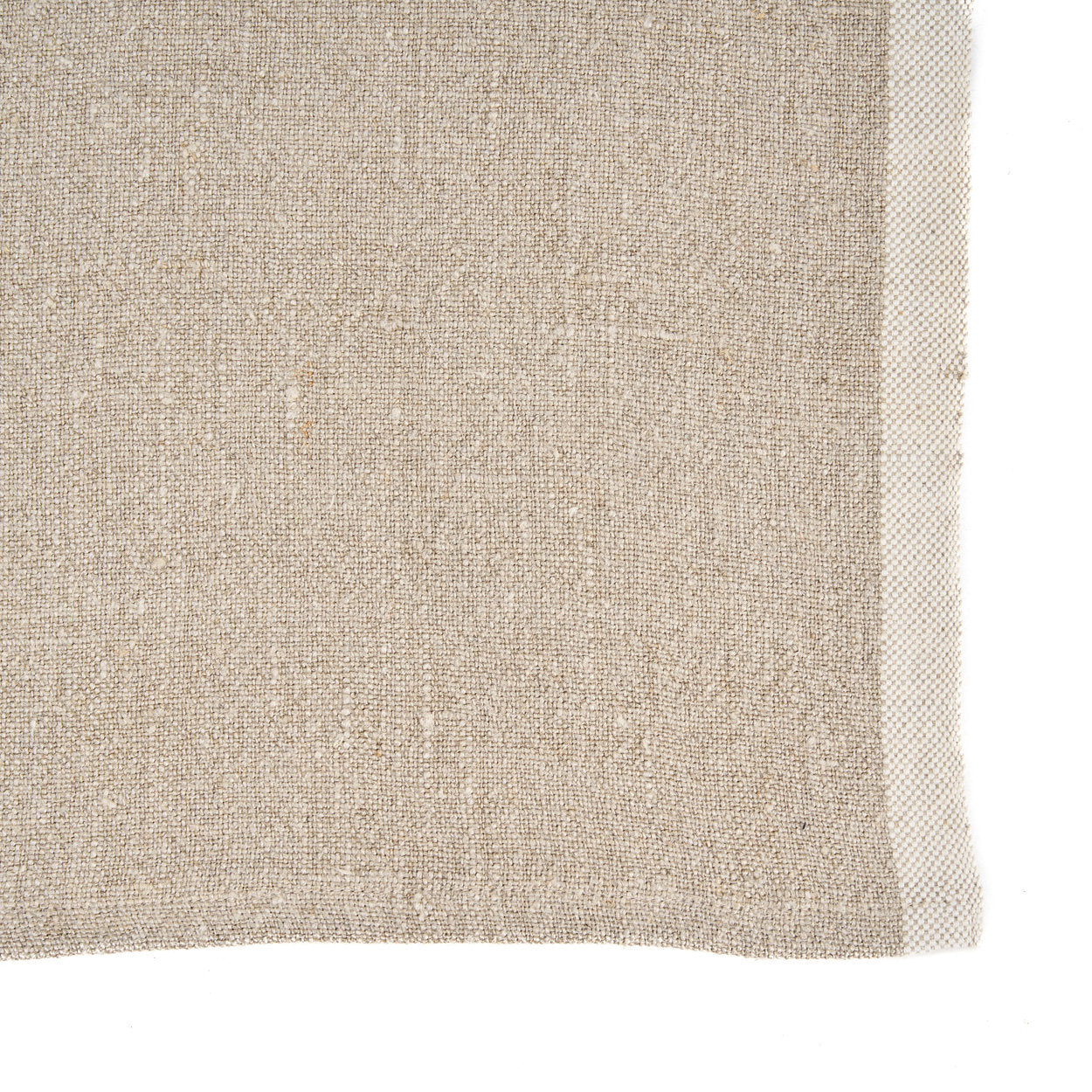 Handcrafted natural linen kitchen towel with playful fish print, soft and absorbent for everyday use