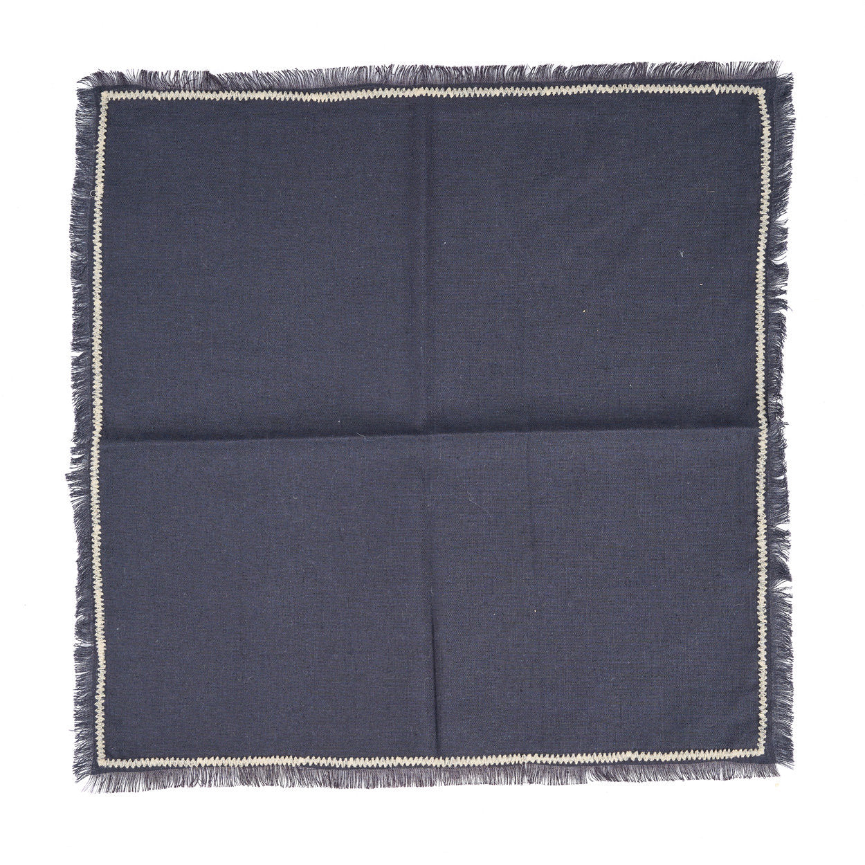 Black natural napkin featuring subtle white stripes, ideal for adding a timeless touch to rustic or modern tablescapes