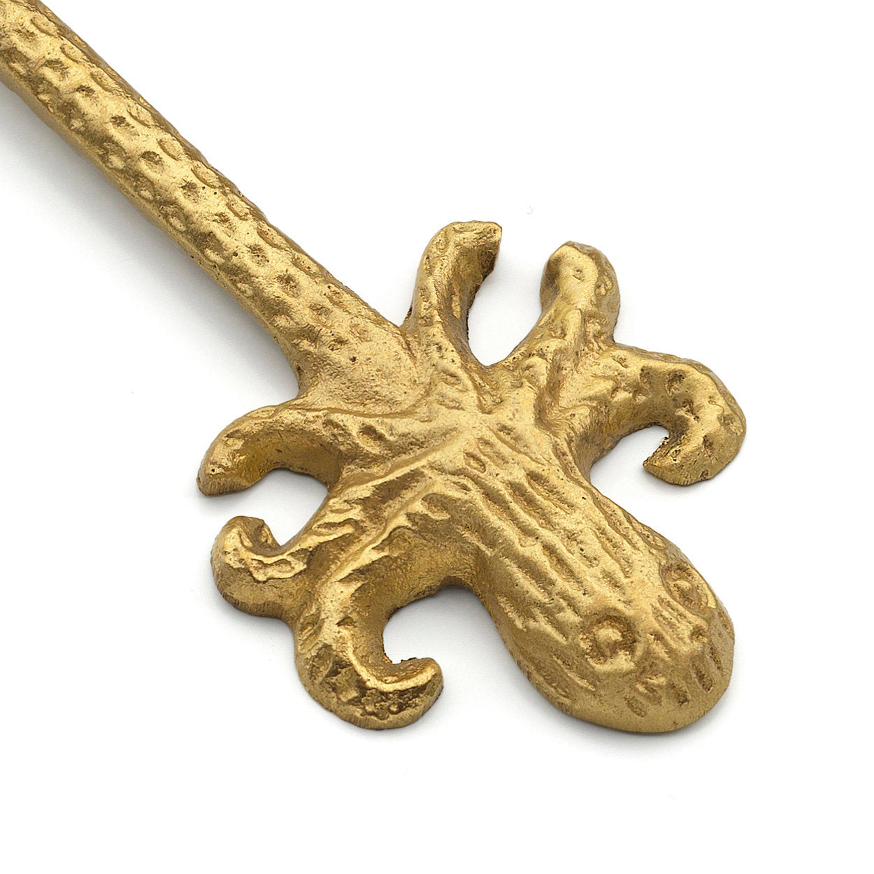 Decorative small gold fork in octopus silhouette, ideal for cheese, desserts, or finger foods.