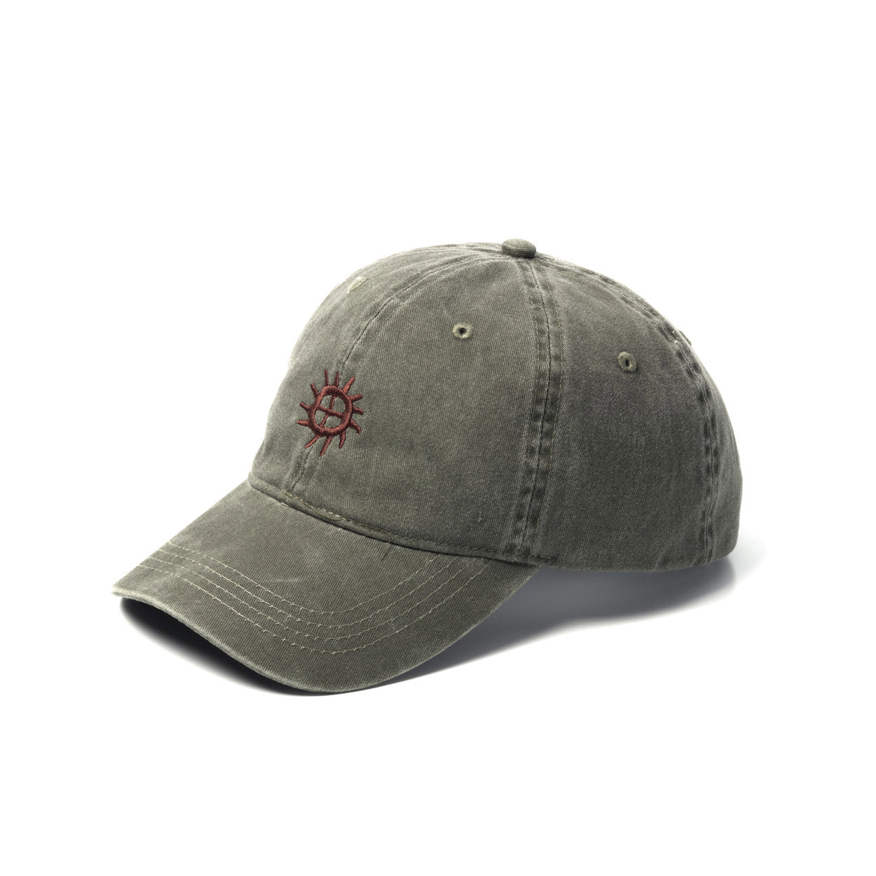 The Brand Cap in Washed Green – breathable cotton baseball cap perfect for casual everyday wear.