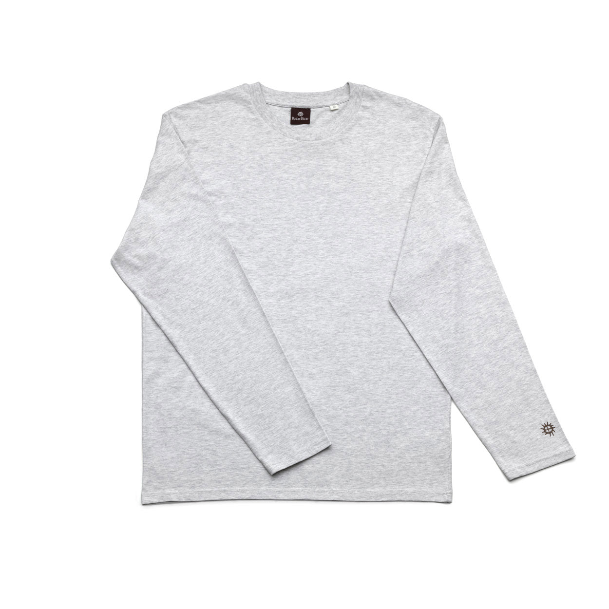 Oversized long sleeve t-shirt grey XL in heathered cotton, combining relaxed fit and all-day comfort.