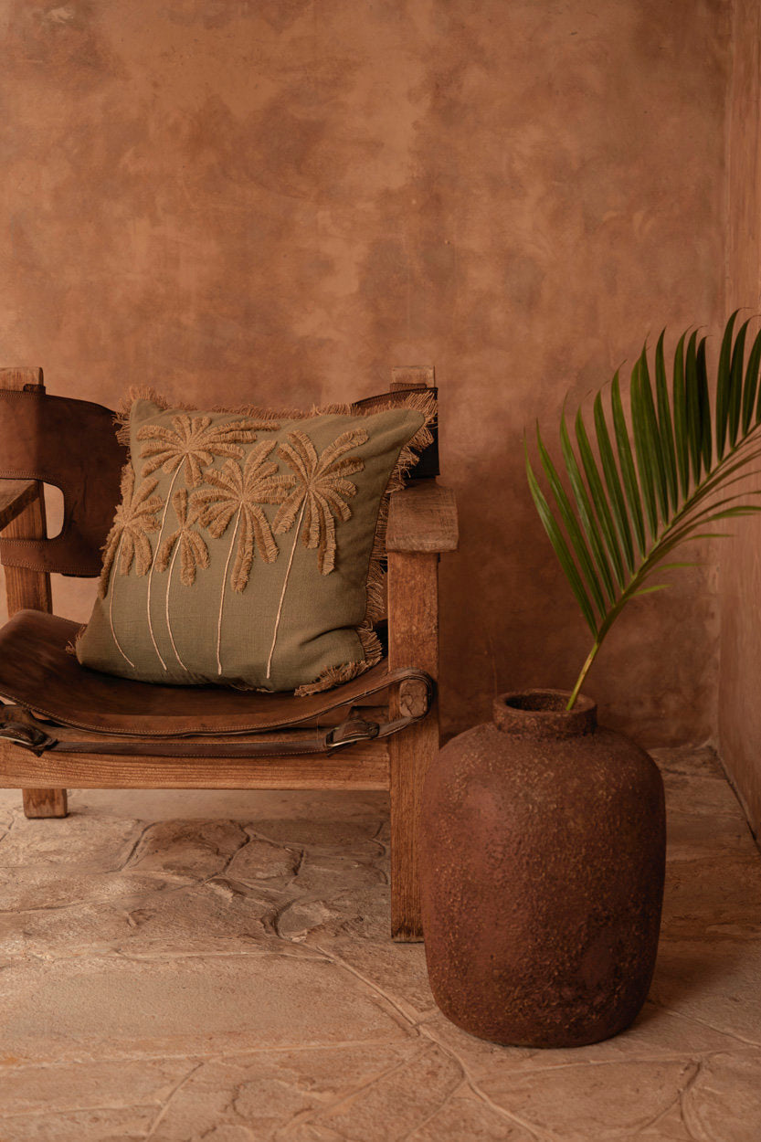 Cozy square pillow cover for sofas, armchairs, or beds in soft cotton