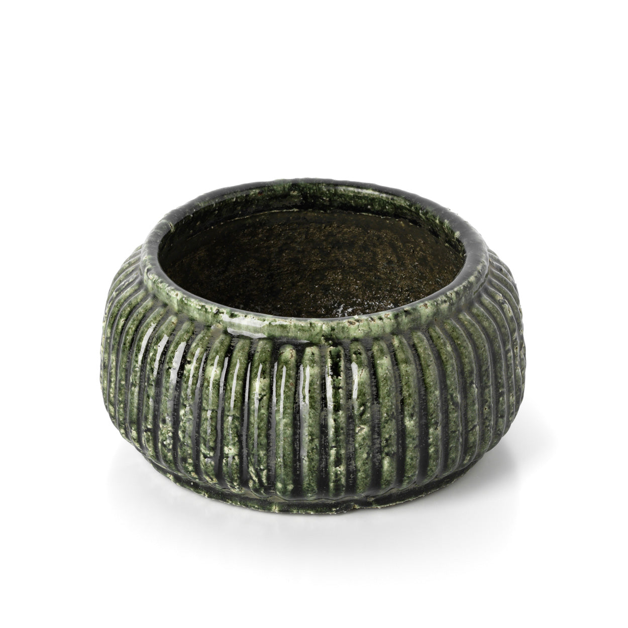 the-forest-ribbed-bowl-planter-forest-green-low