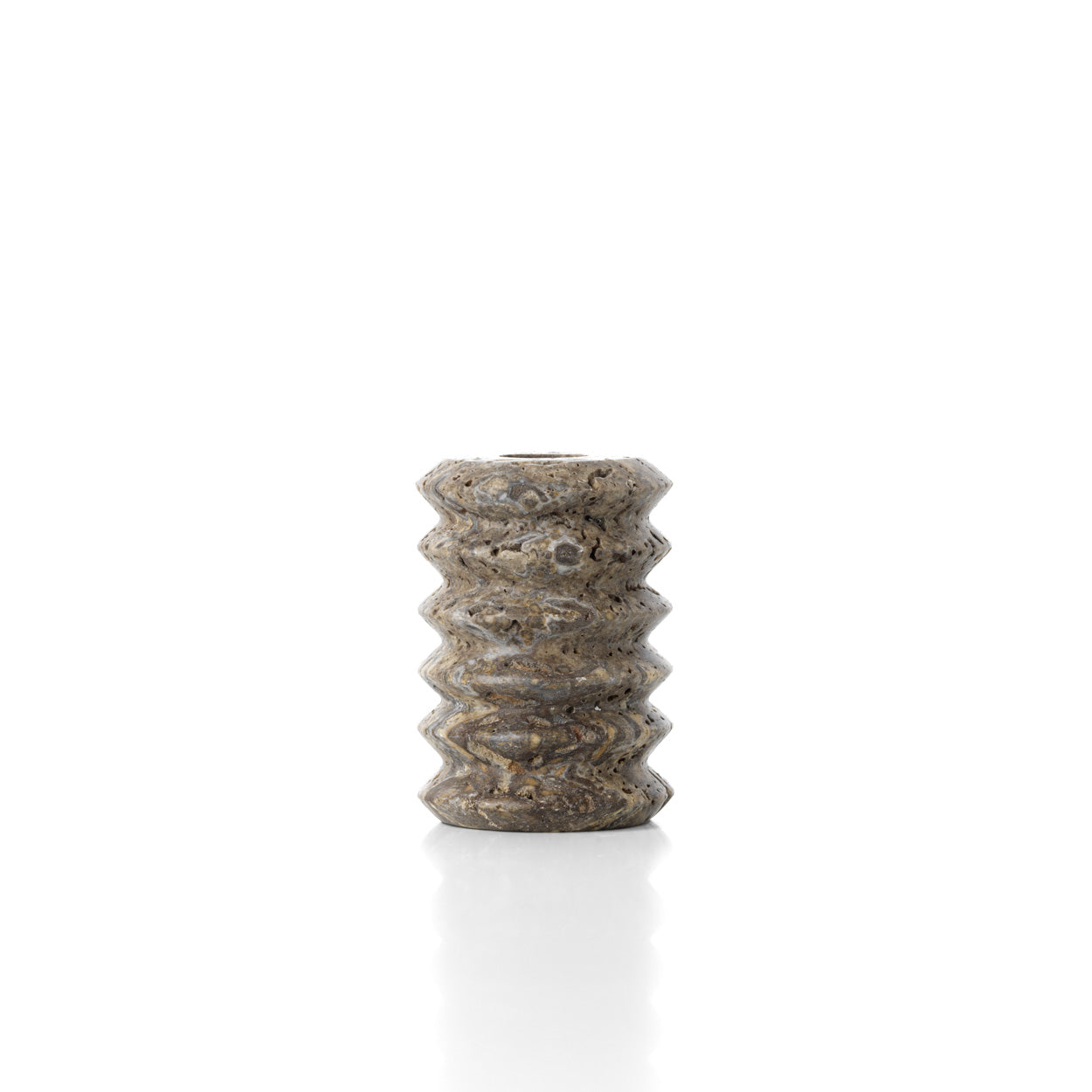 the-travertine-ripple-taper-candle-holder-grey-s