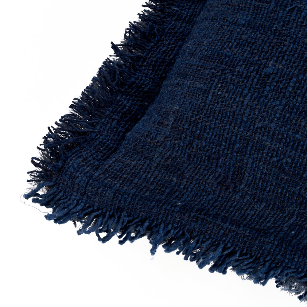 La Funda De Cojín Azure Fringe - Azul Índigo - 30x50