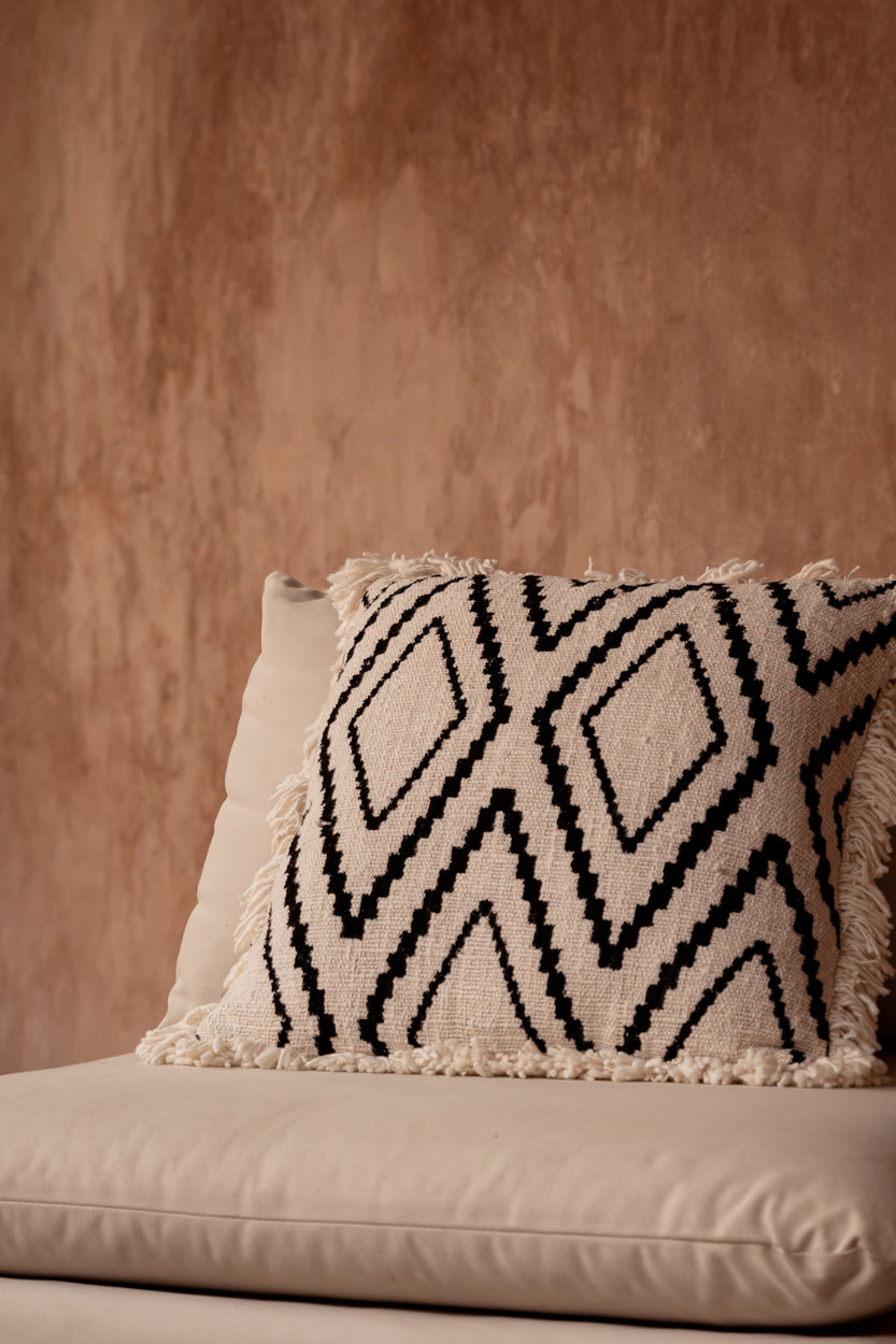 La Funda de Cojín Sahara Diamond - Negro Natural