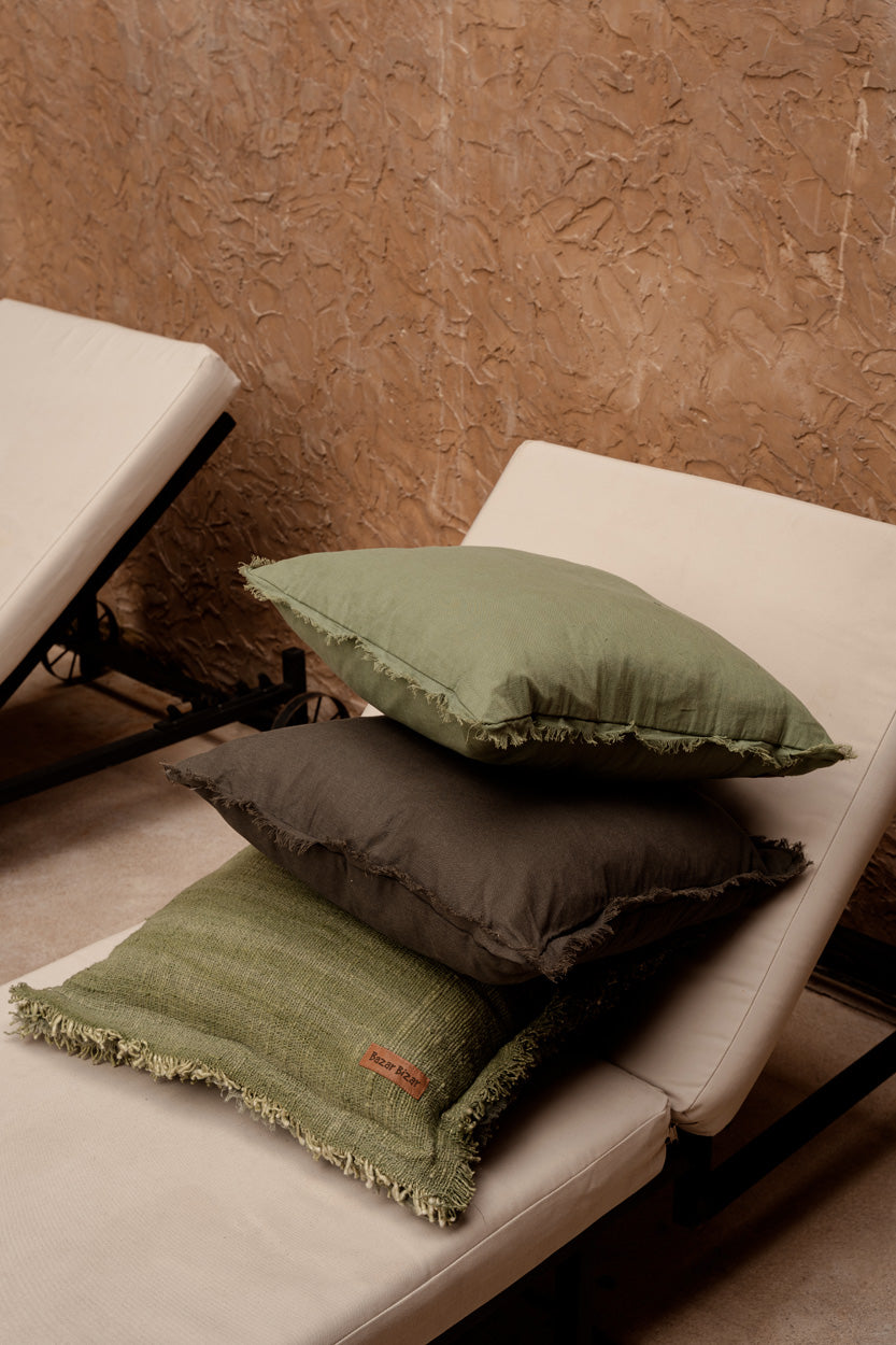 La Funda de Cojín Jungle Fringe - Verde