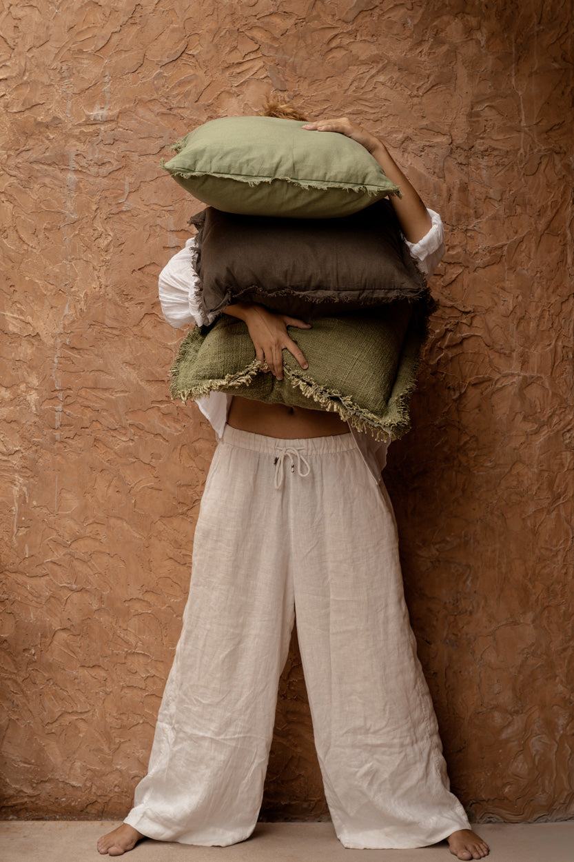 La Funda de Cojín Jungle Fringe - Verde