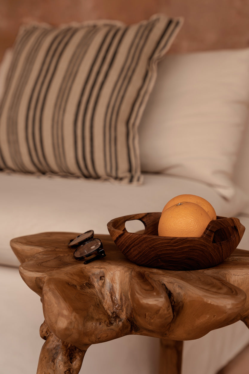 La Funda de Cojín Nordic Stripe - Negro Natural - 50x50