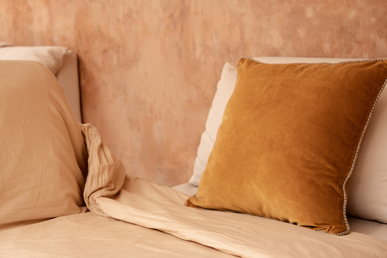La Funda de Cojín Velvet Crush - Mustard - 50x50