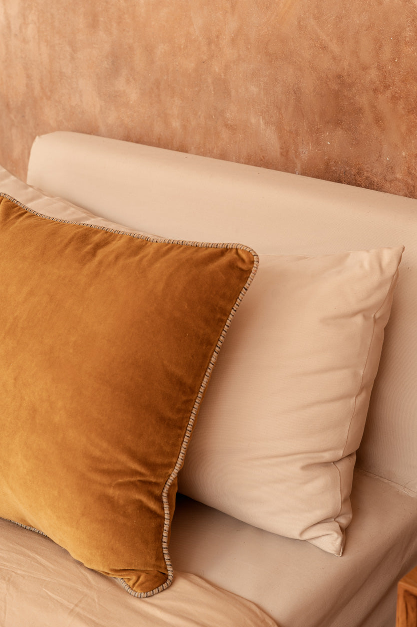 De Velvet Crush Kussensloop - Mosterd - 50x50