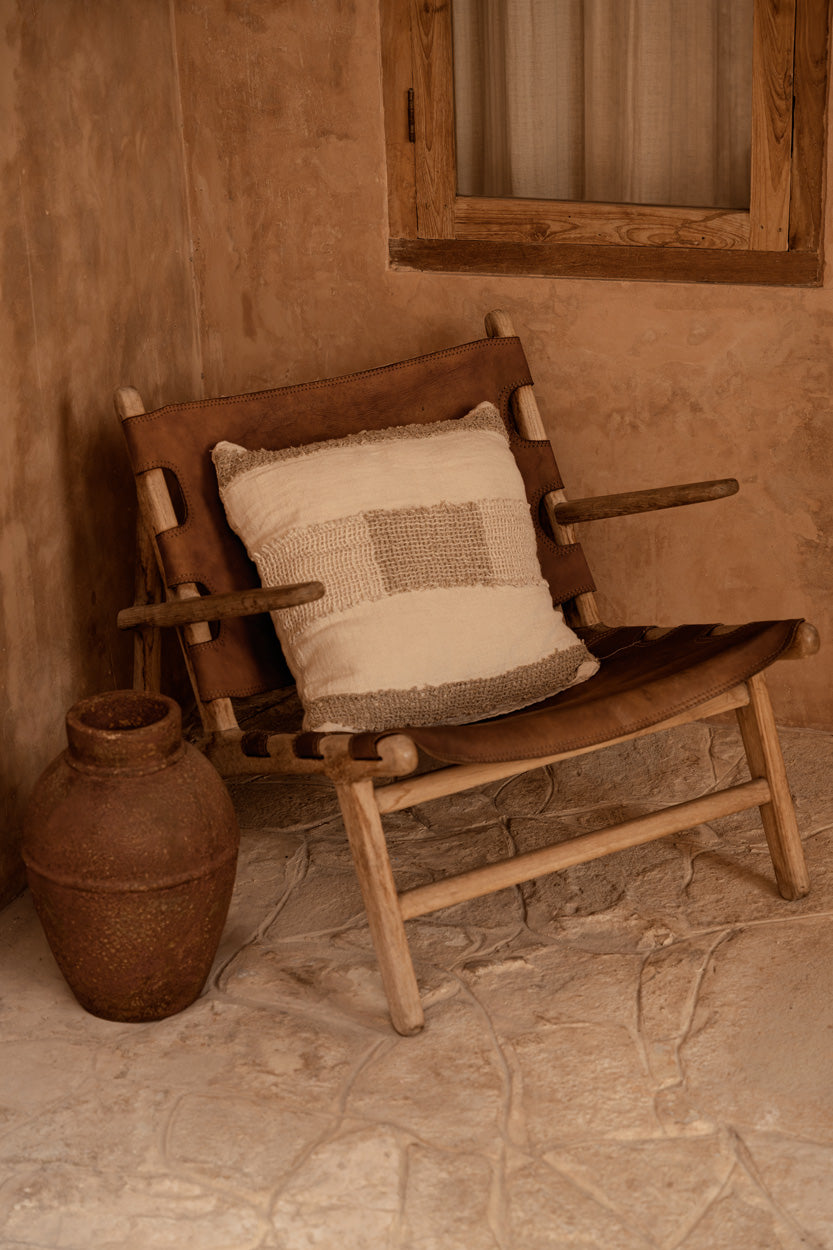 La Funda de Cojín Linen Threads - Natural