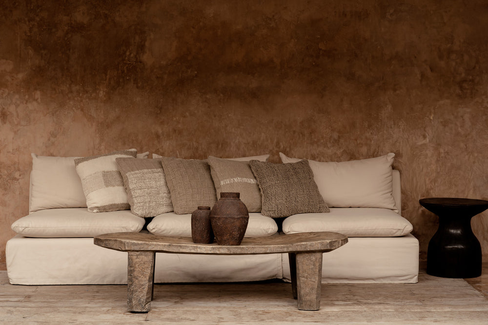 The Linen Stitch Cushion Cover - Natural White