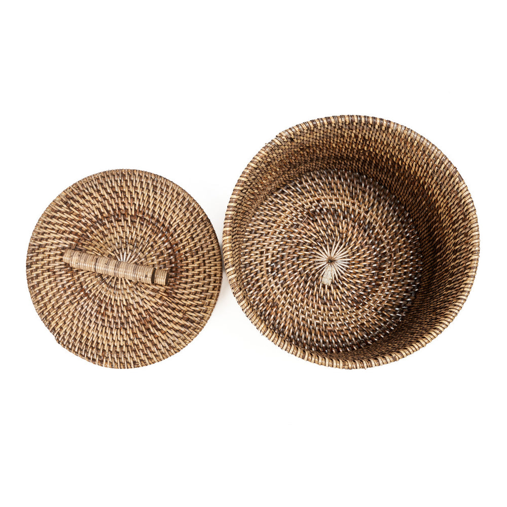 De Rattan Mand Laag - Natuurlijk Bruin