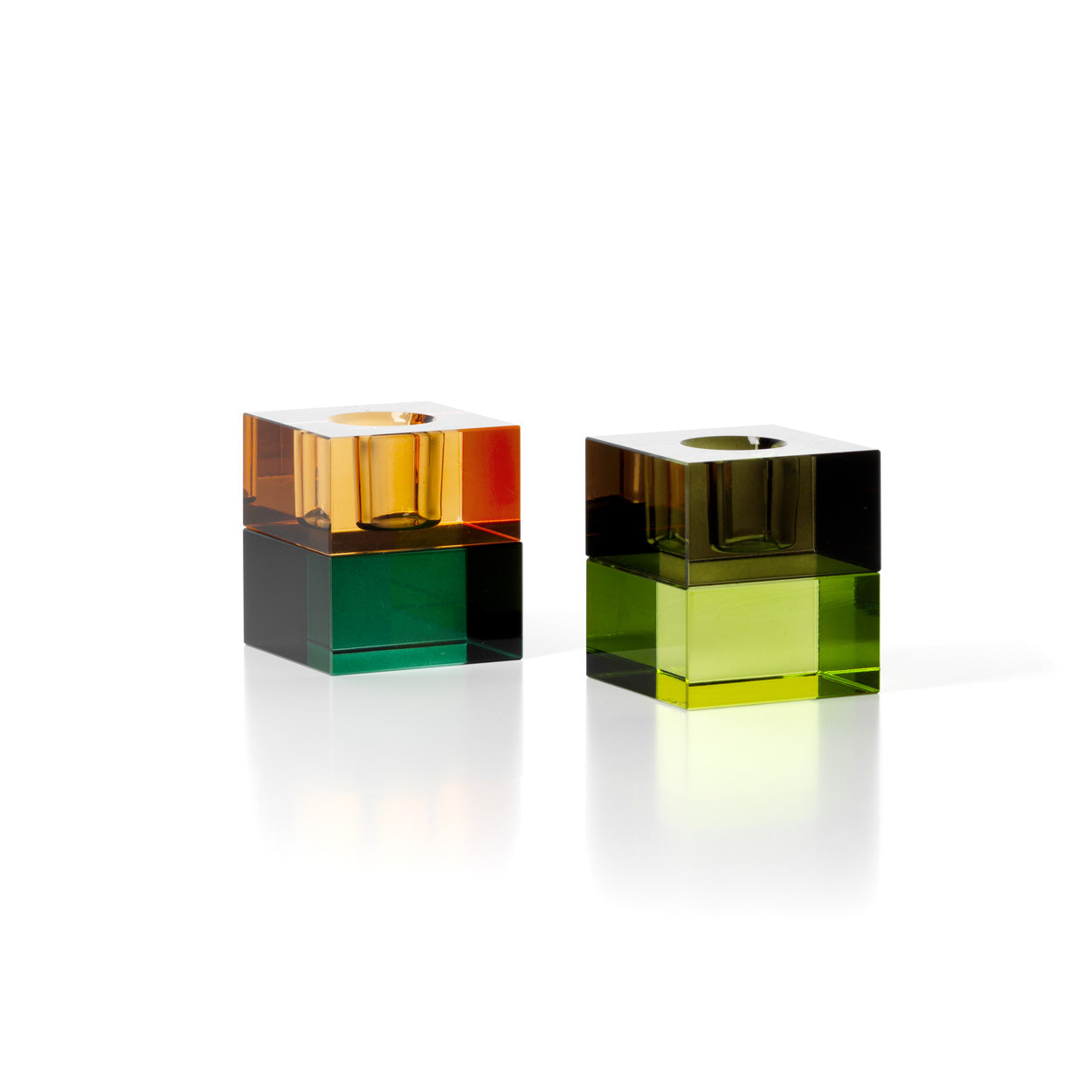 The Gem Blocks Candle Holder - Green Smoke