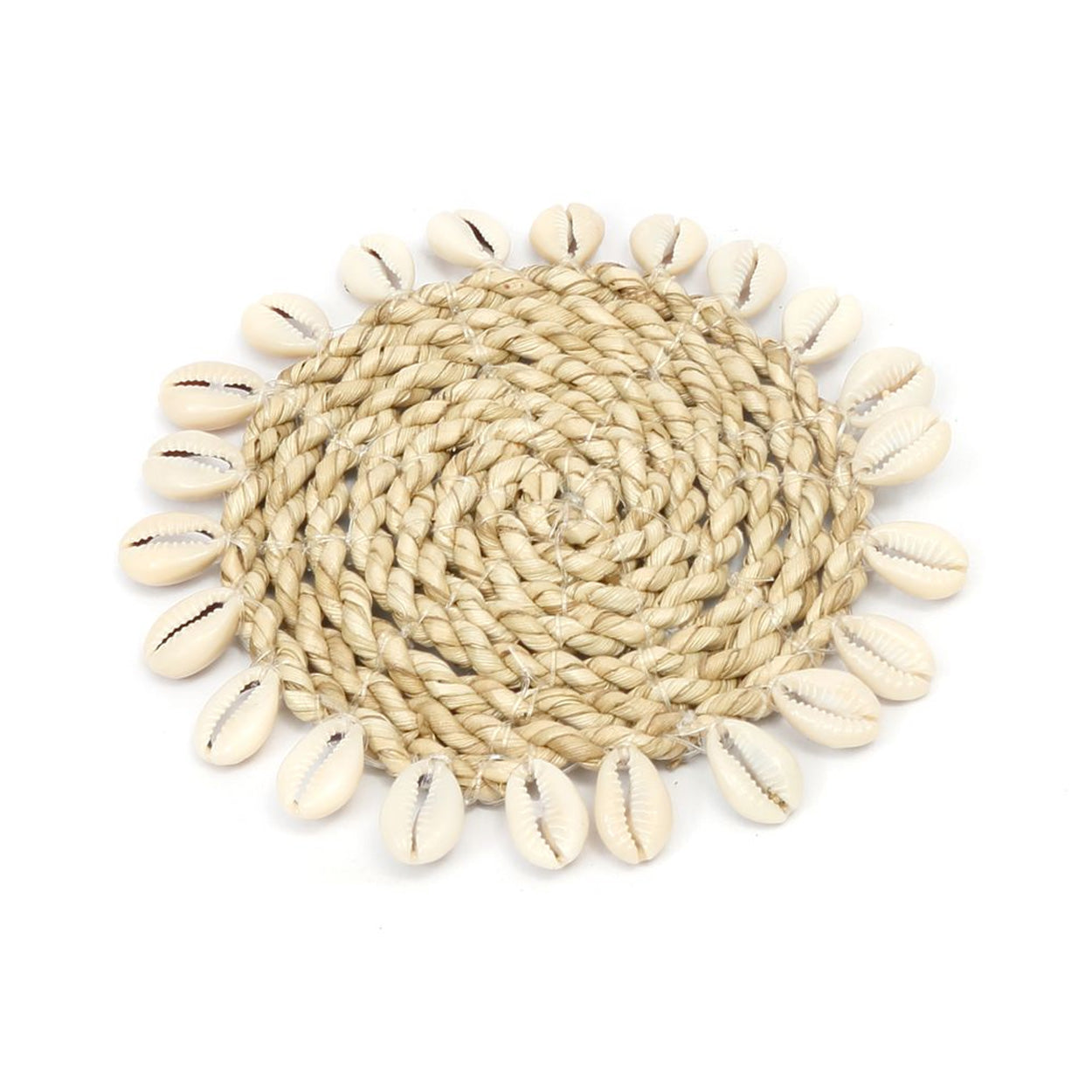 De Raffia Shell Onderzetter - Naturel