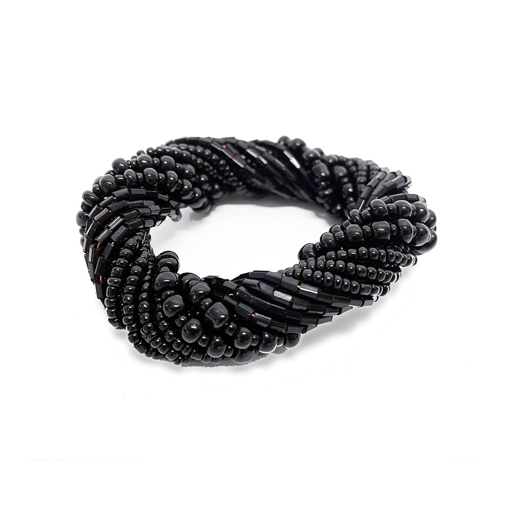 De Beaded Servetring - Zwart
