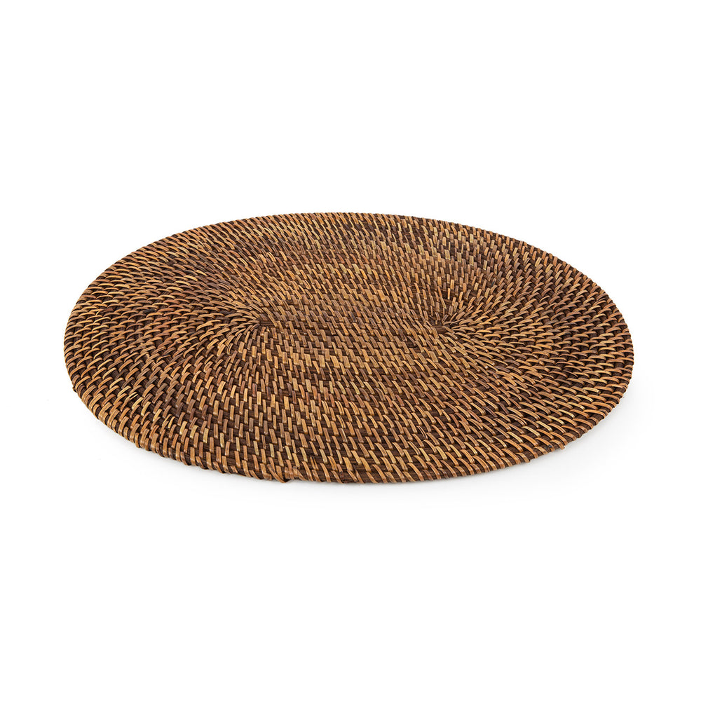 Oval rattan placemat with handwoven process for stylish table settings