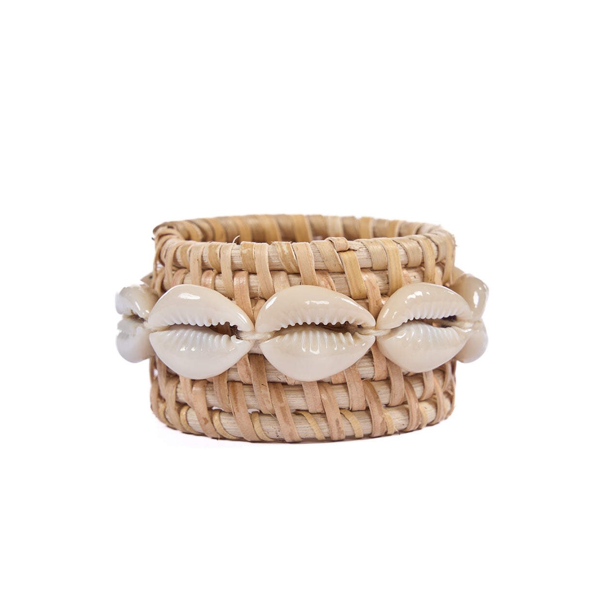 Los Aros Para Servilletas Rattan Shell - Blanco Natural