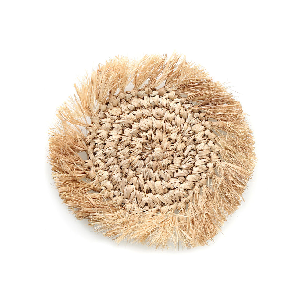 De Fringe Raffia Onderzetter - Naturel