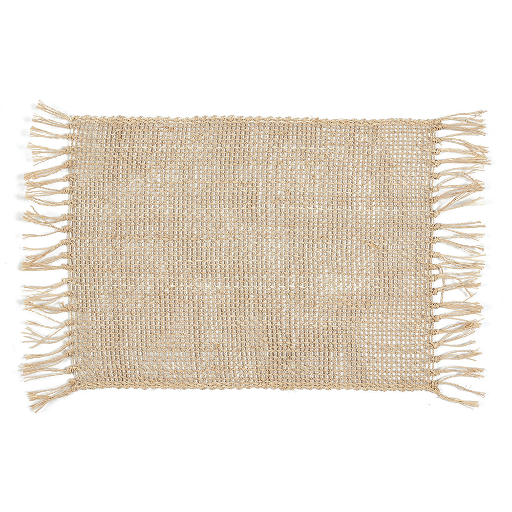 Round seagrass placemat in natural tone for any table setting