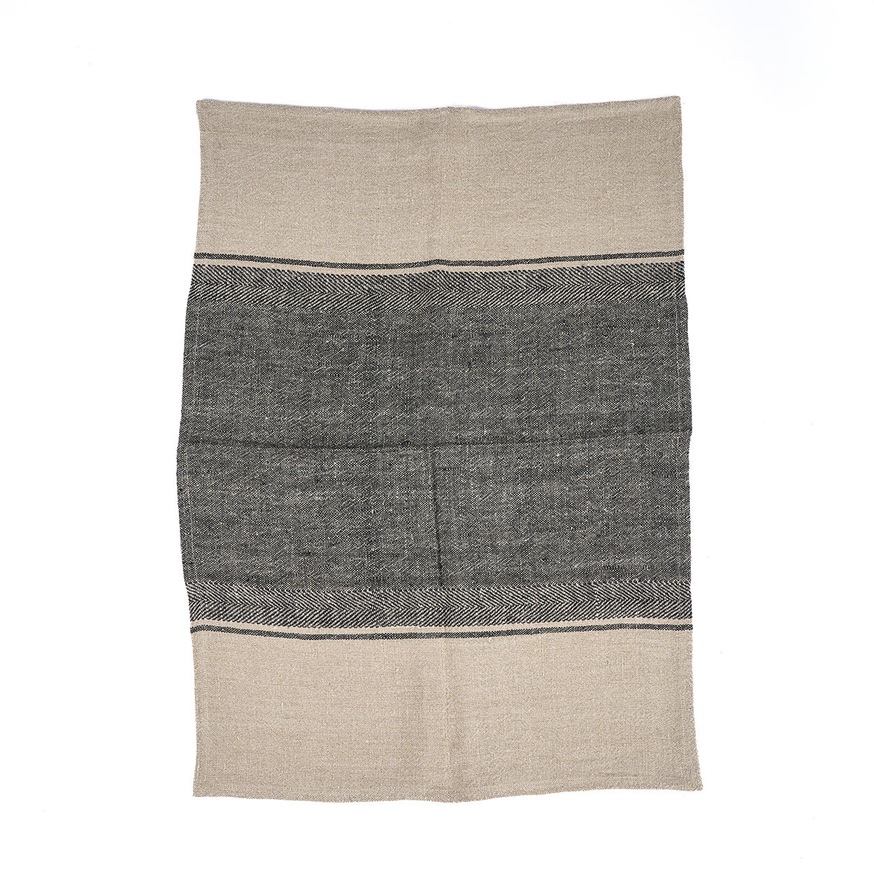 The Linen Moody Kitchen Towel - Natural Black - 50x70