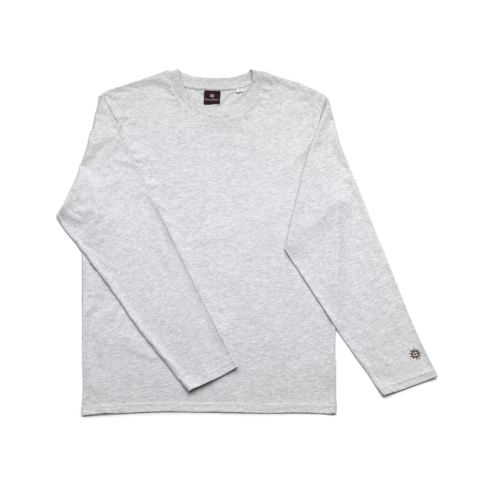La Camiseta Checkerboard De Manga Larga - Gris Jaspeado - XL